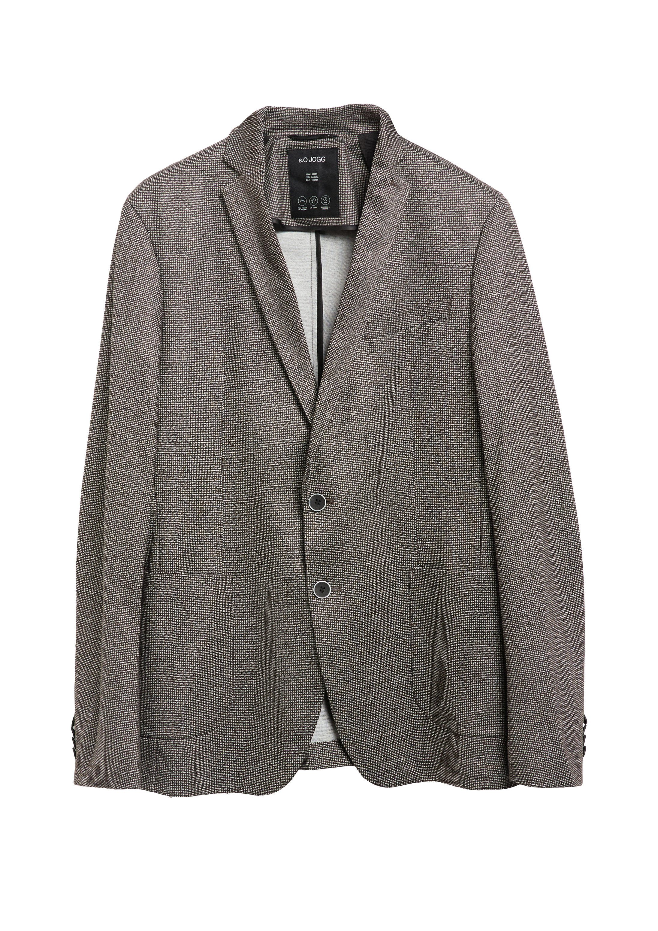 s.Oliver Sakko Indoor-Jacke S.OJOGG s.O JOGG: Sakko mit All-over-Print und ellbogen-Patch