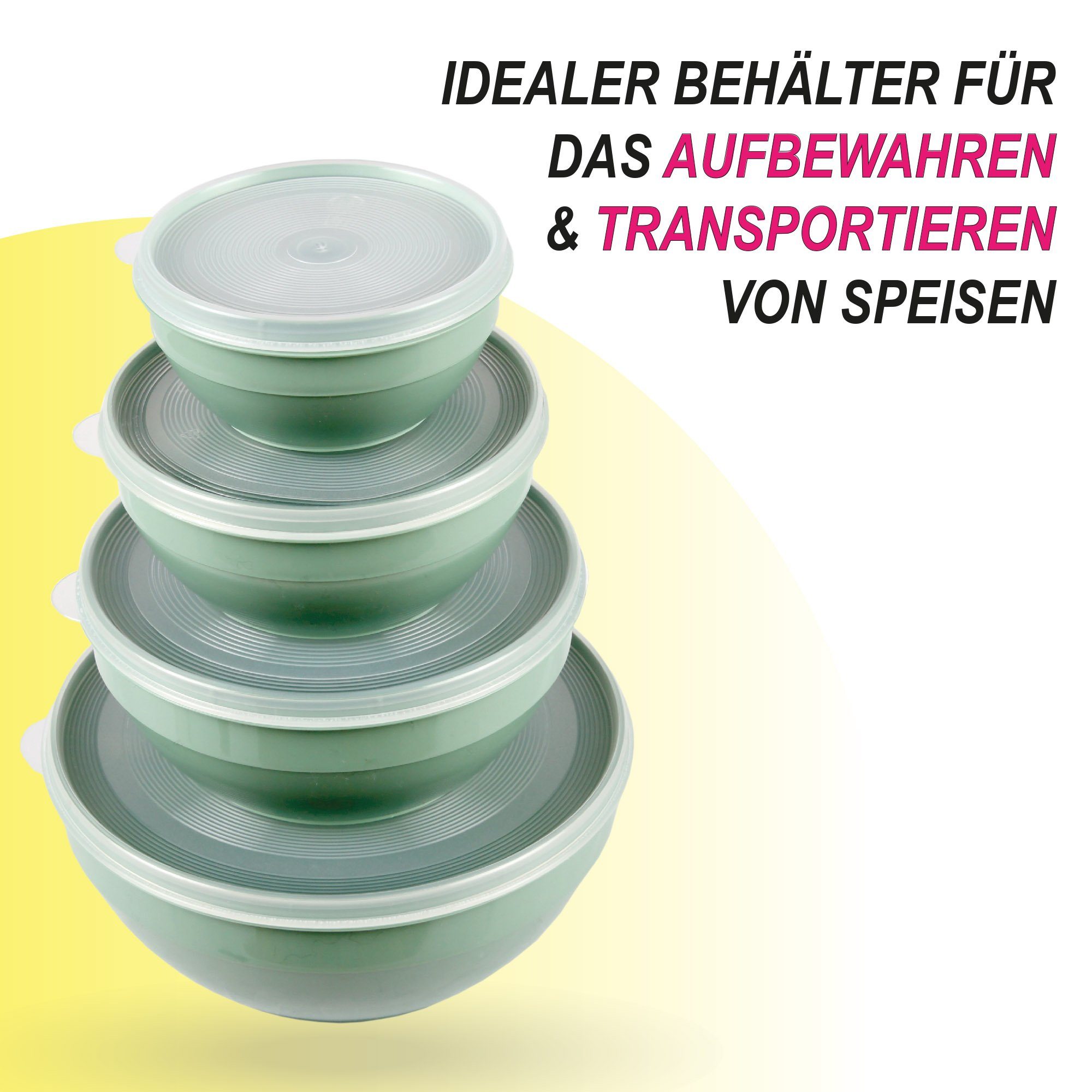 Bestlivings Frischhaltedose Set, Vorratsdosen rund mit Deckel, (4er Set (500ml - 2,5L), Lebensmittelbehälter mikrowellen u. spülmaschinenfest, gefriertauglich – Bild 3 von 5