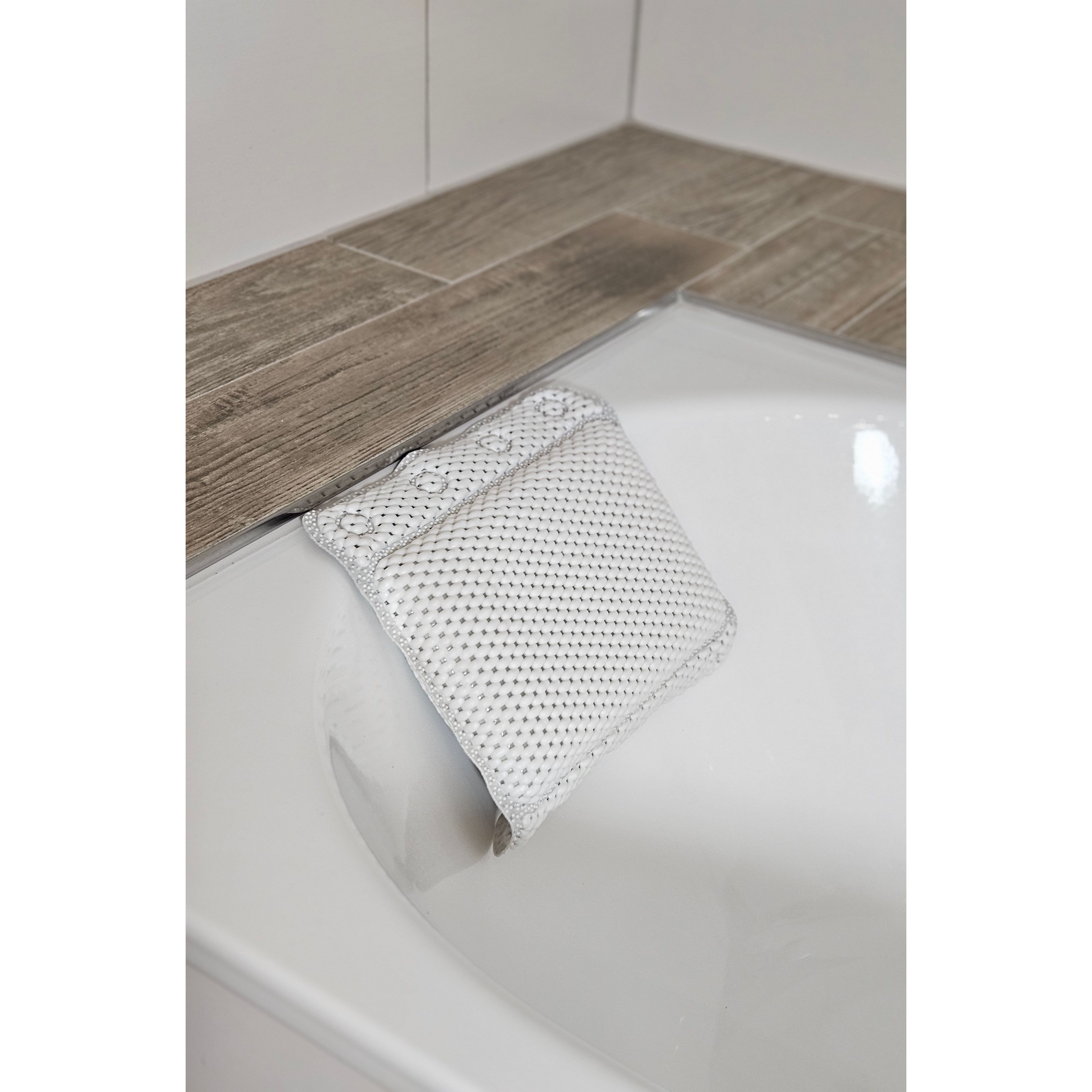 Meinposten Badewannenkissen Badekissen grau weiß blau mit Saugnäpfen Spa Wannenkissen, 1-tlg.
