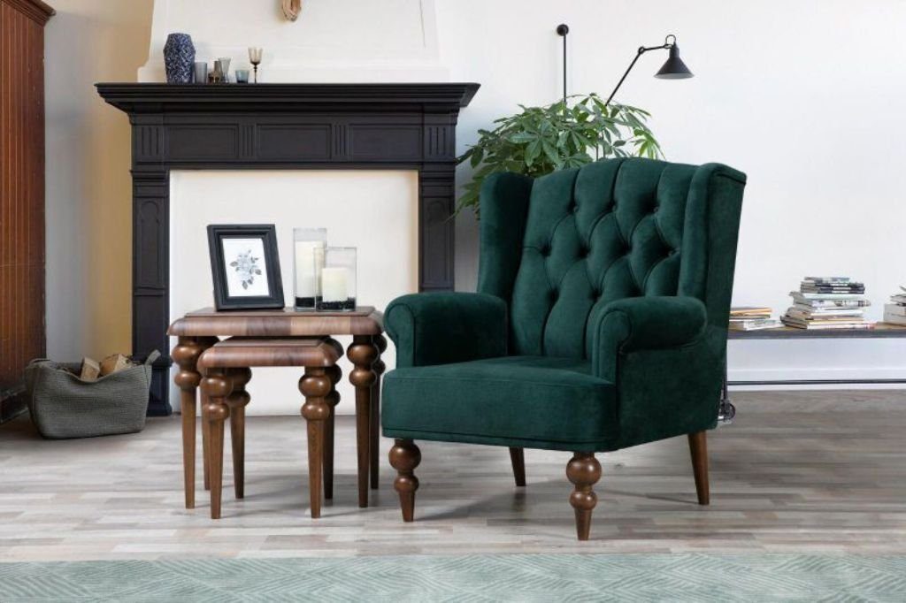 2x Luxus Möbel, Europa Made Wohnzimmer-Set Sofa JVmoebel Zwefarbige (3-St., 3+3+1 Chesterfield Moderne in Sofagarnitur 3-Sitzer/Sessel),