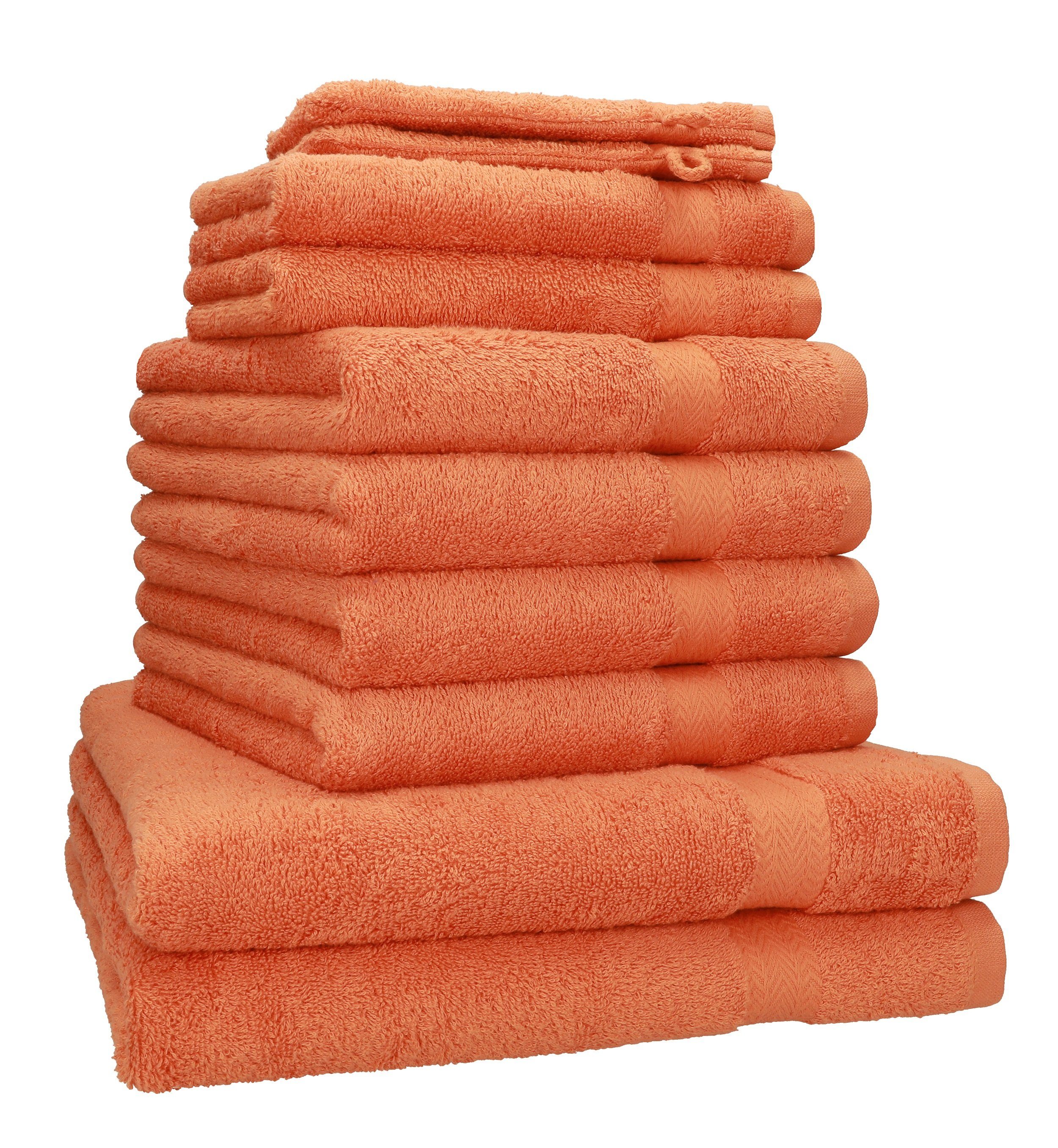 Betz Handtuch Set 10-tlg. Handtuch-Set PREMIUM 100% Baumwolle, 100% Baumwolle, (10-tlg) orange | Handtuch-Sets