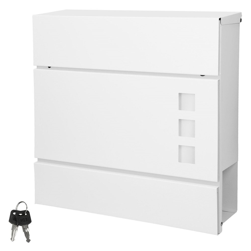 ML-DESIGN Briefkasten Wandbriefkasten Postkasten Design Briefkastenanlage Postbox, Standbriefkasten mit Zeitungsfach inkl. 2 Schlüssel Stahl