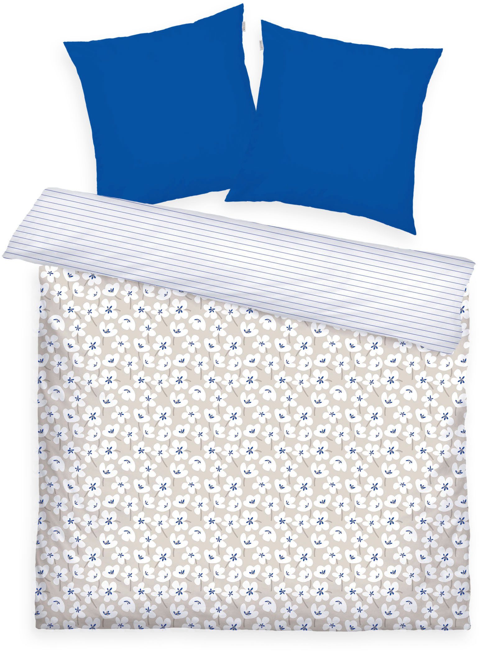 TOM TAILOR HOME Bettwäsche FRESH FLOWERS 135x200cm, 155x220cm oder 200x220cm, Renforcé, 3 teilig, new bedroom, mit farbigem Markenreißverschluss – Bild 3 von 5