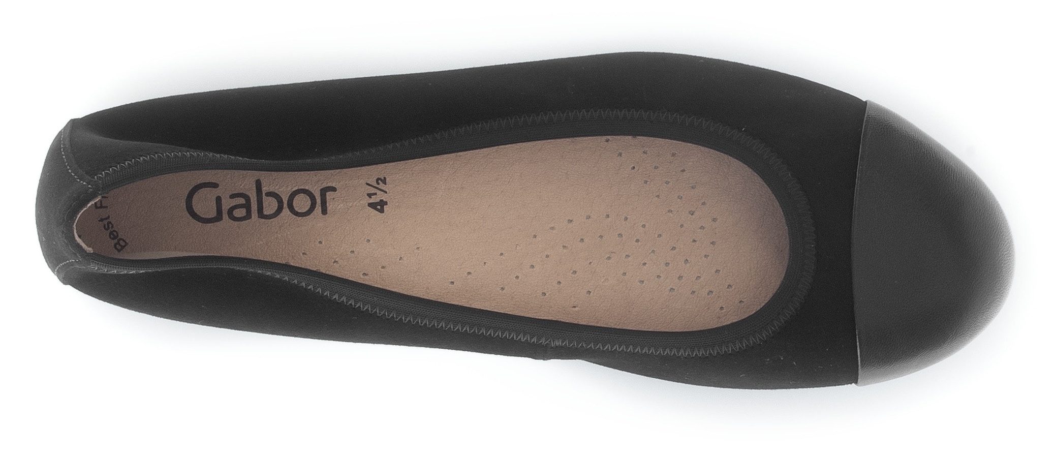 Gabor Ballerina, Blockabsatz, Schlupfschuh, Businesschuh mit Kontrastbesatz