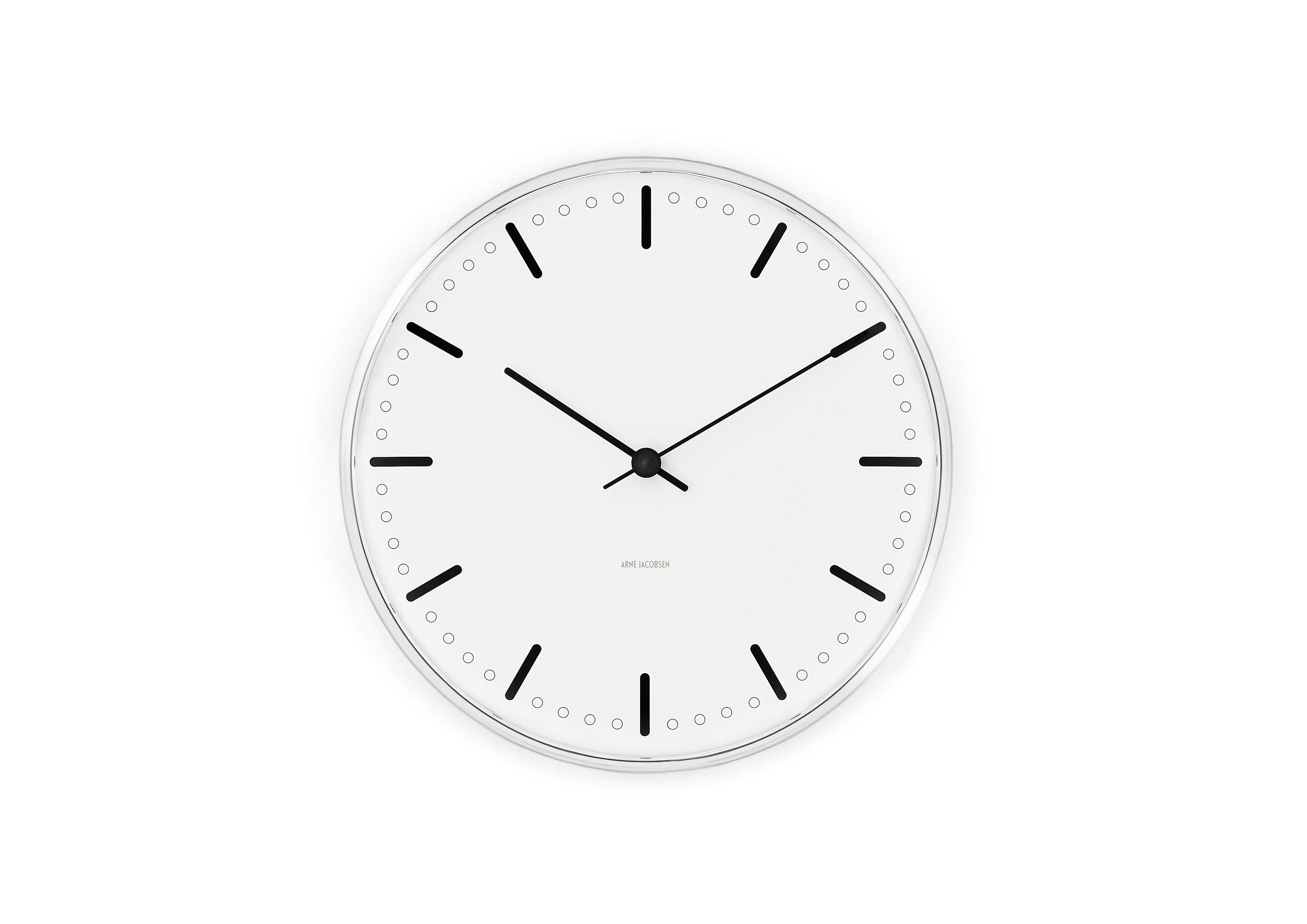 Arne Jacobsen Wanduhr Arne Jacobsen City Hall Wanduhr Ø21 cm weiss/schwarz