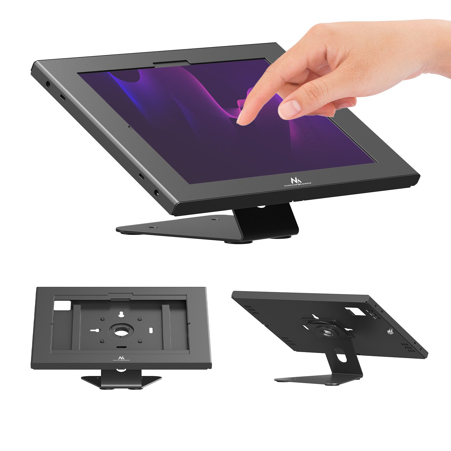 Maclean Tablet-Halterung MC-956 Werbedisplay für das iPad von Samsung (12,4–13 Zoll), (bis 13 Zoll, mit Verriegelung 257 x 350 x 22 mm)