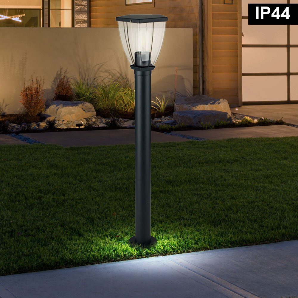 Garten Außen-Stehlampe, Lampe V-TAC Edelstahl nicht Leuchtmittel inklusive, Außen schwarz Sockel Leuchte Steh
