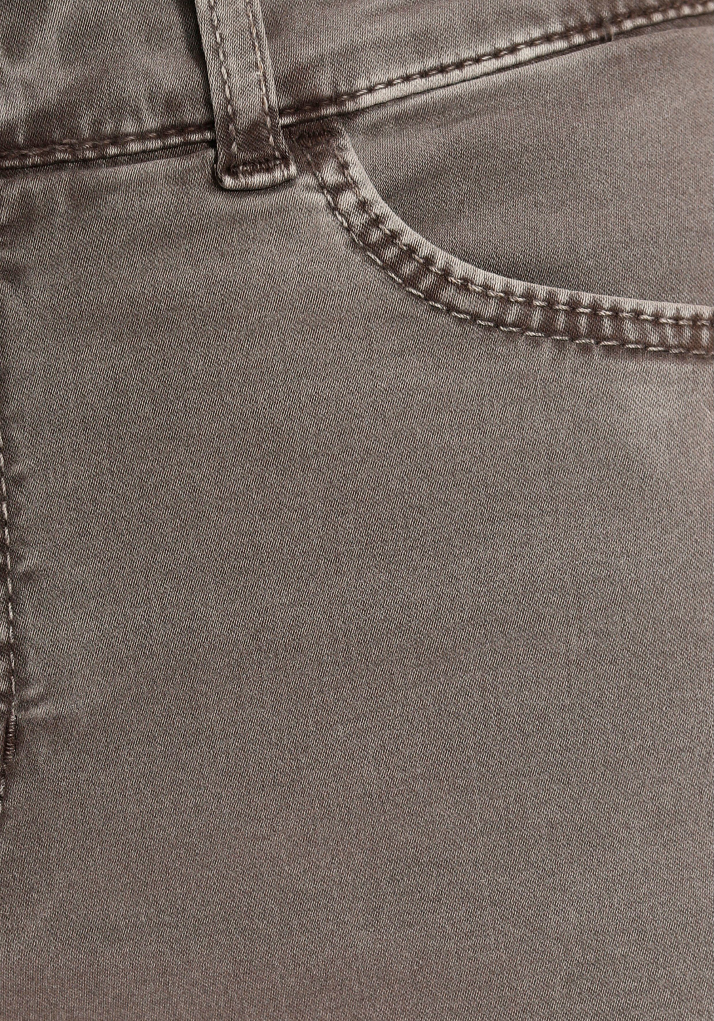 sorgt für den used Dream perfekten Qualität Skinny Skinny-fit-Jeans MAC Hochelastische Sitz grey-taupe