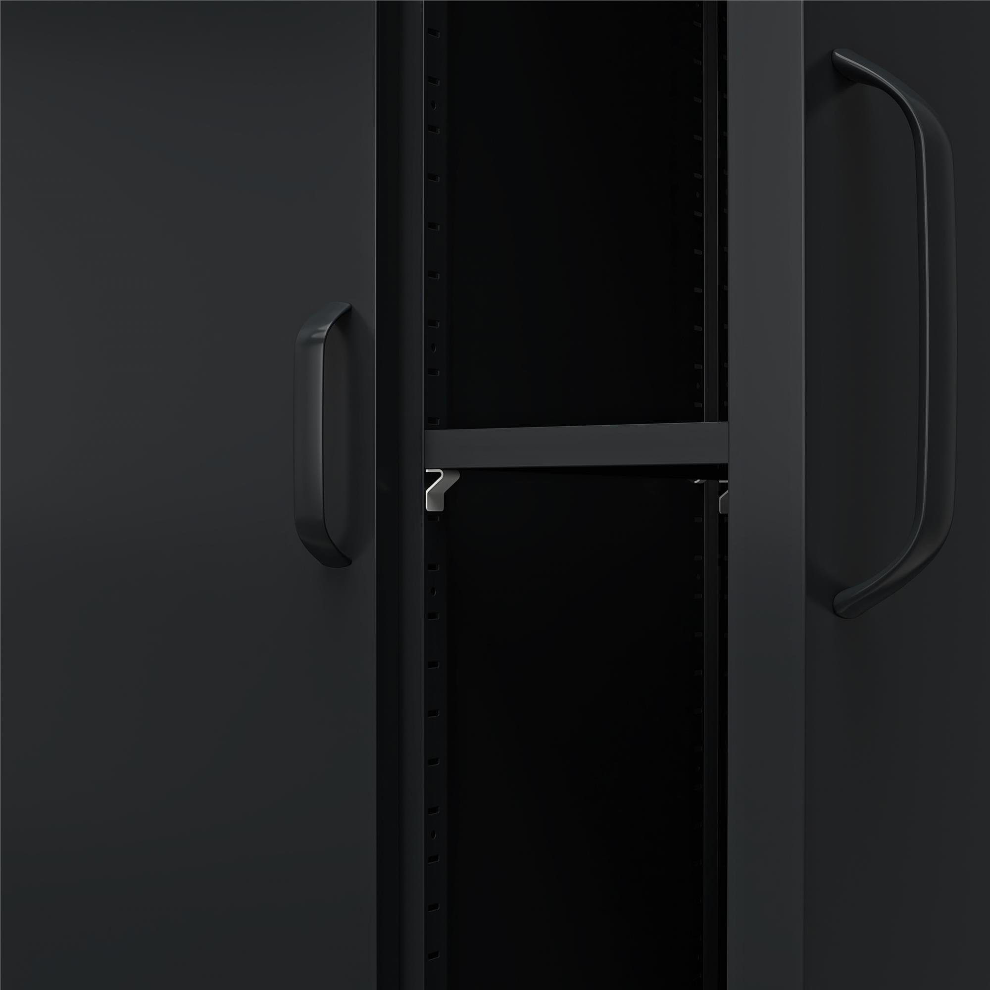 loft24 Spind Mission District Metallschrank, Mehrzweckschrank, schwarz Türen, 185 Höhe 2 cm