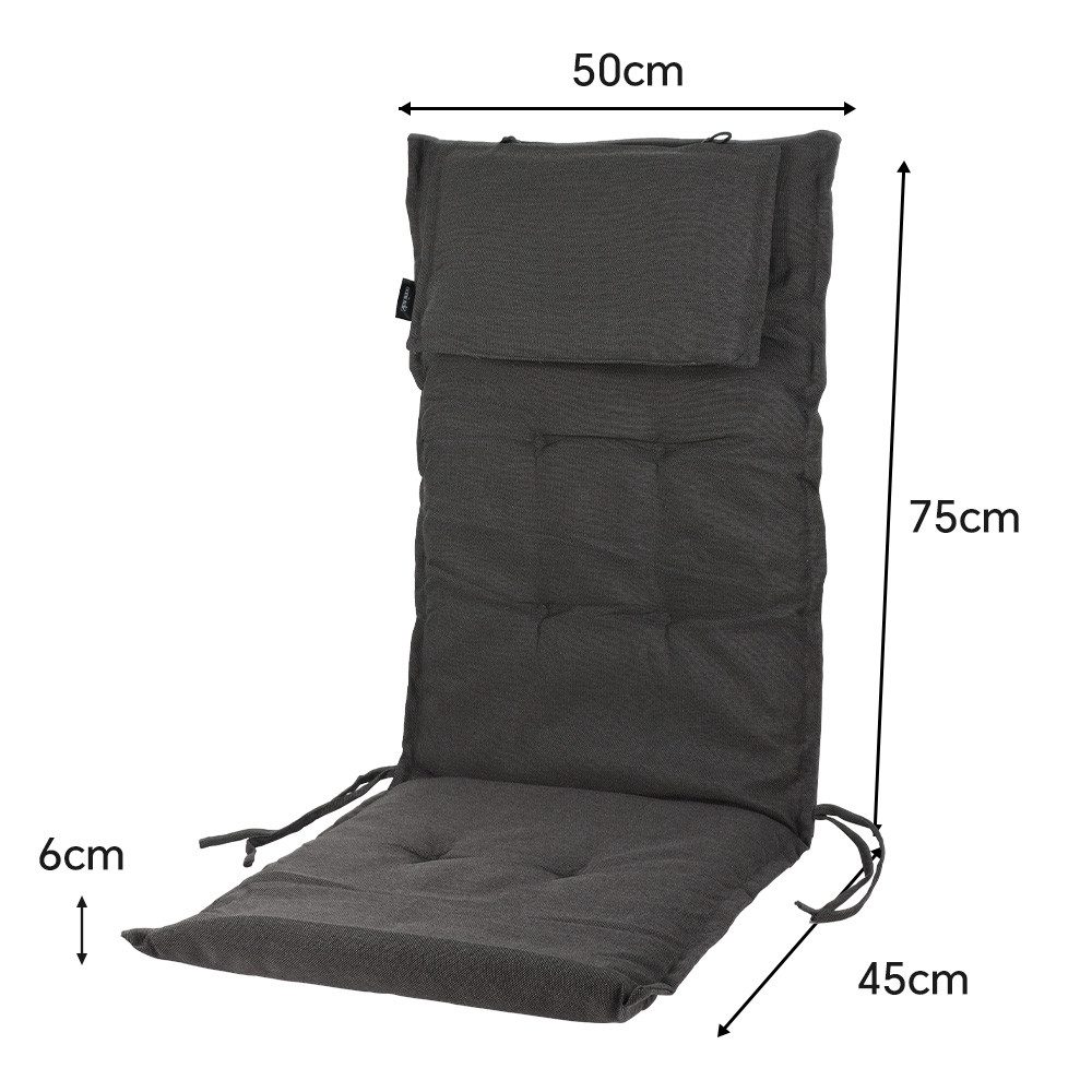 SLaaviinoo Hochlehnerauflage Gartenstuhlauflagen mit abnehmbarer Kopfstütze günstig online kaufen