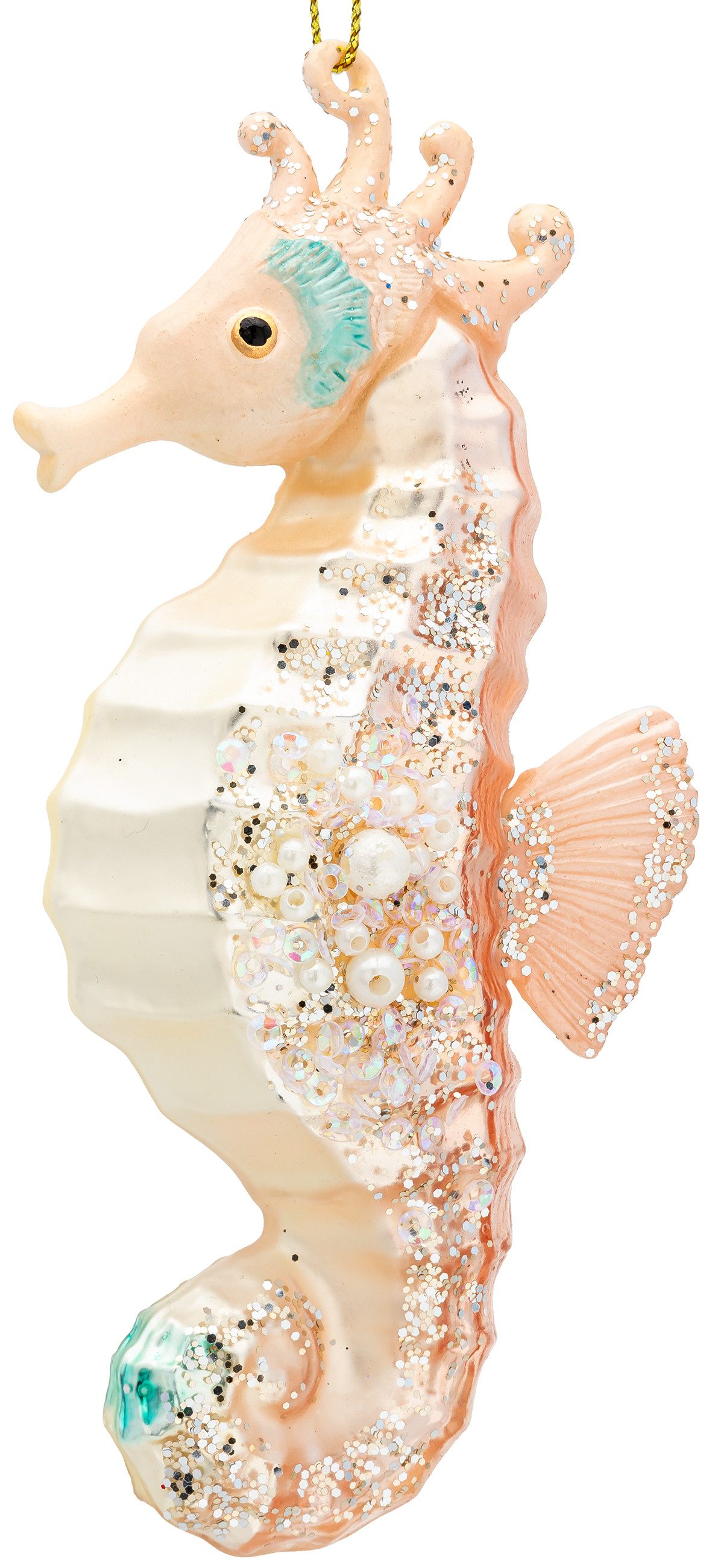 SIKORA Christbaumschmuck Seepferdchen besondere Weihnachtskugel Glas Anhänger – BS907, Christbaumschmuck Deko - traditionell, witzig & außergewöhnlich