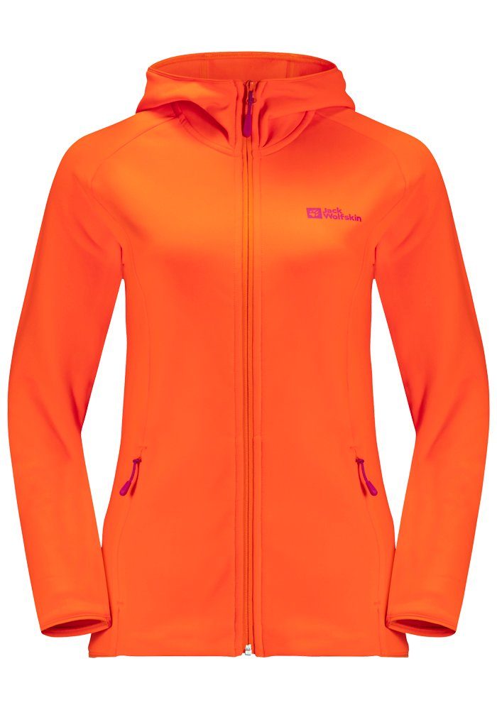 Fleecejacke Wolfskin vibrant-orange Jack BAISELBERG HOODED FZ W