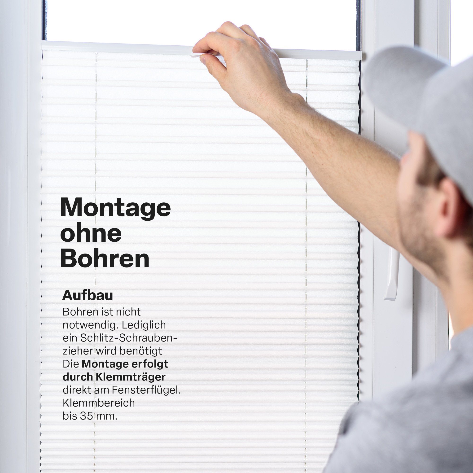 Bestlivings Plissee zum Klemmen, Lichtschutz, Klemmen, verspannt, Klemmfix, 100% Polyester-Vlies, formstabil, langlebig, angenehm leicht