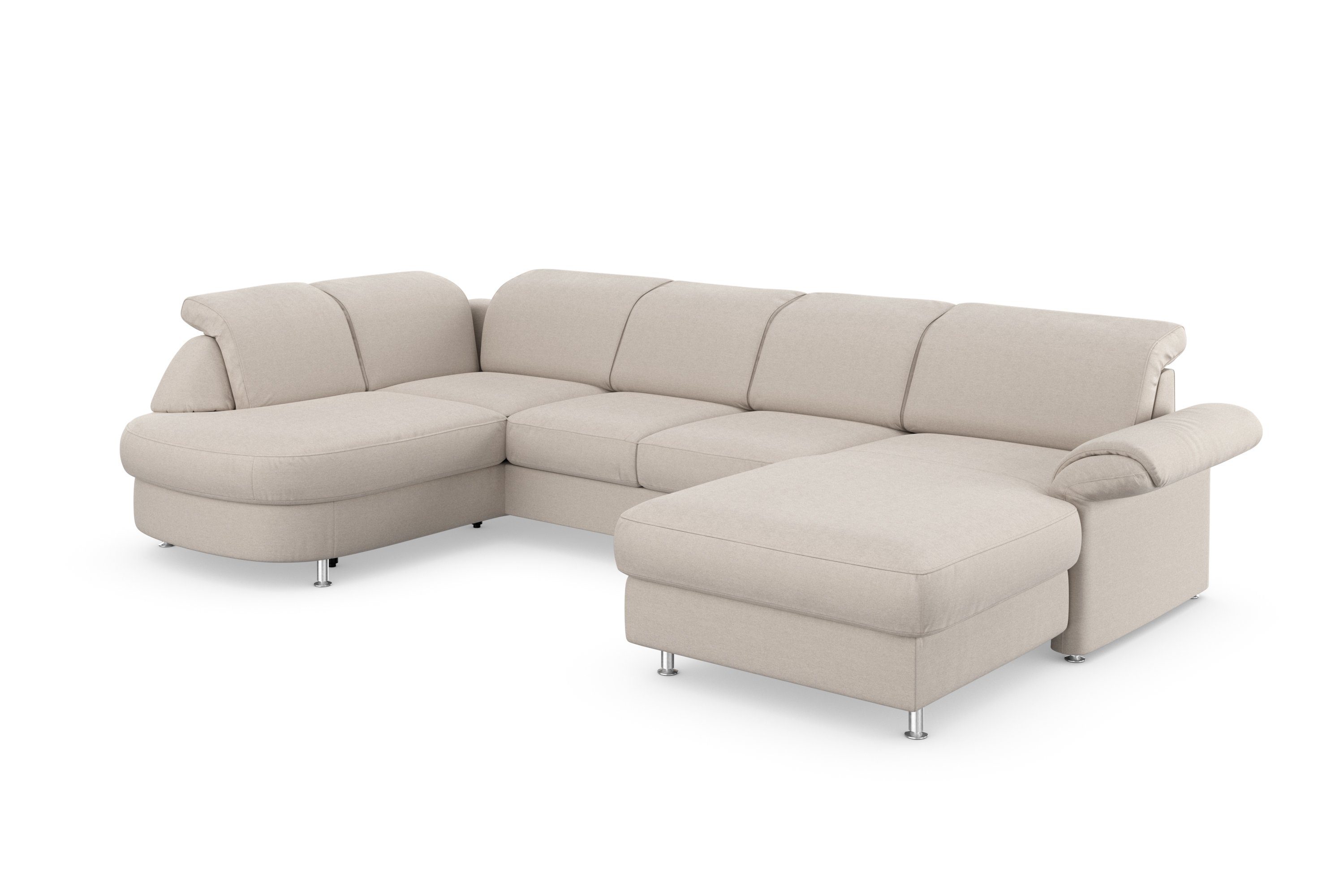 sit&more Wohnlandschaft Apulia U-Form, wahlweise Schlaffunktion, Bettkasten und Kopf- und Armteilverstellung