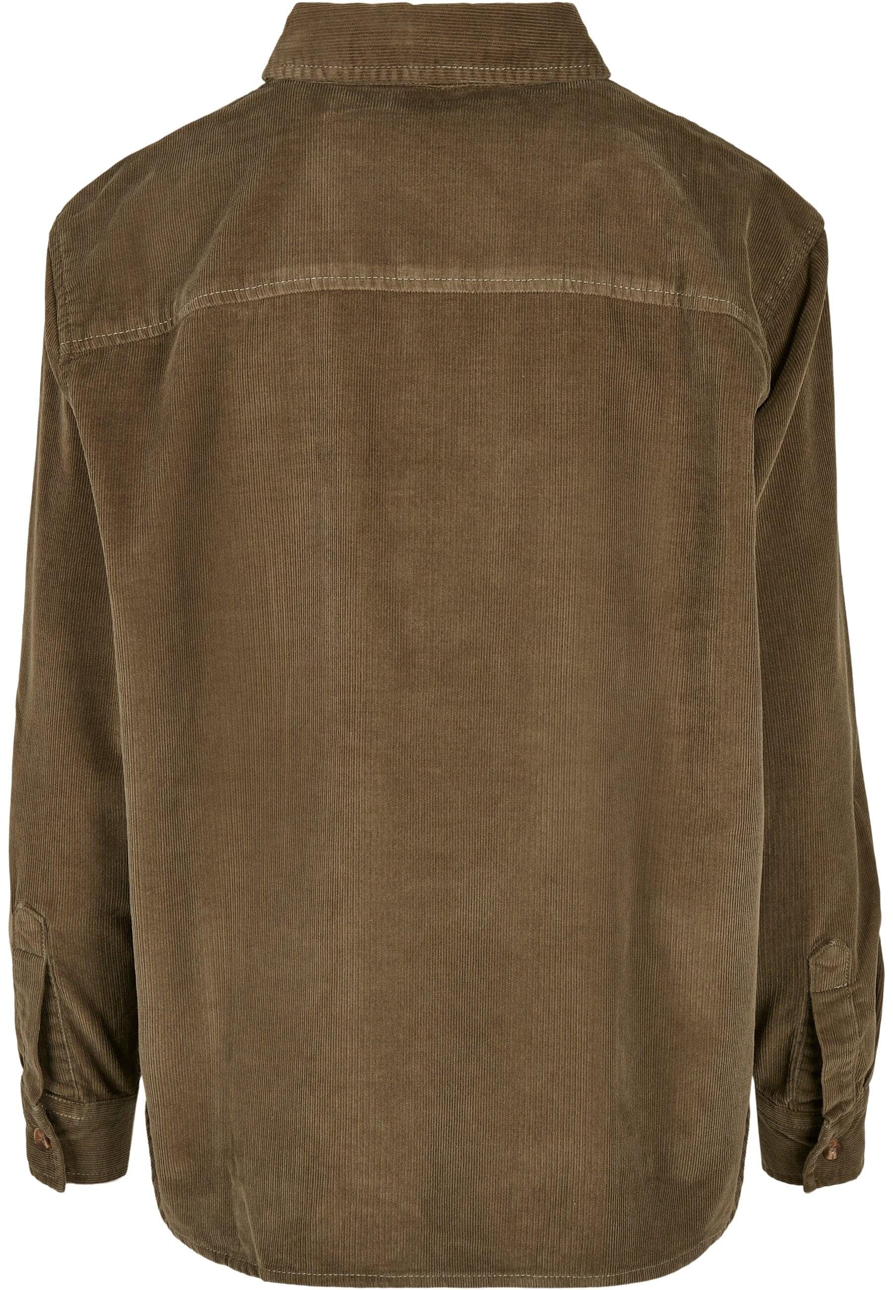 URBAN Oversized Ladies Corduroy Langarmhemd (1-tlg) CLASSICS Damen Shirt olive