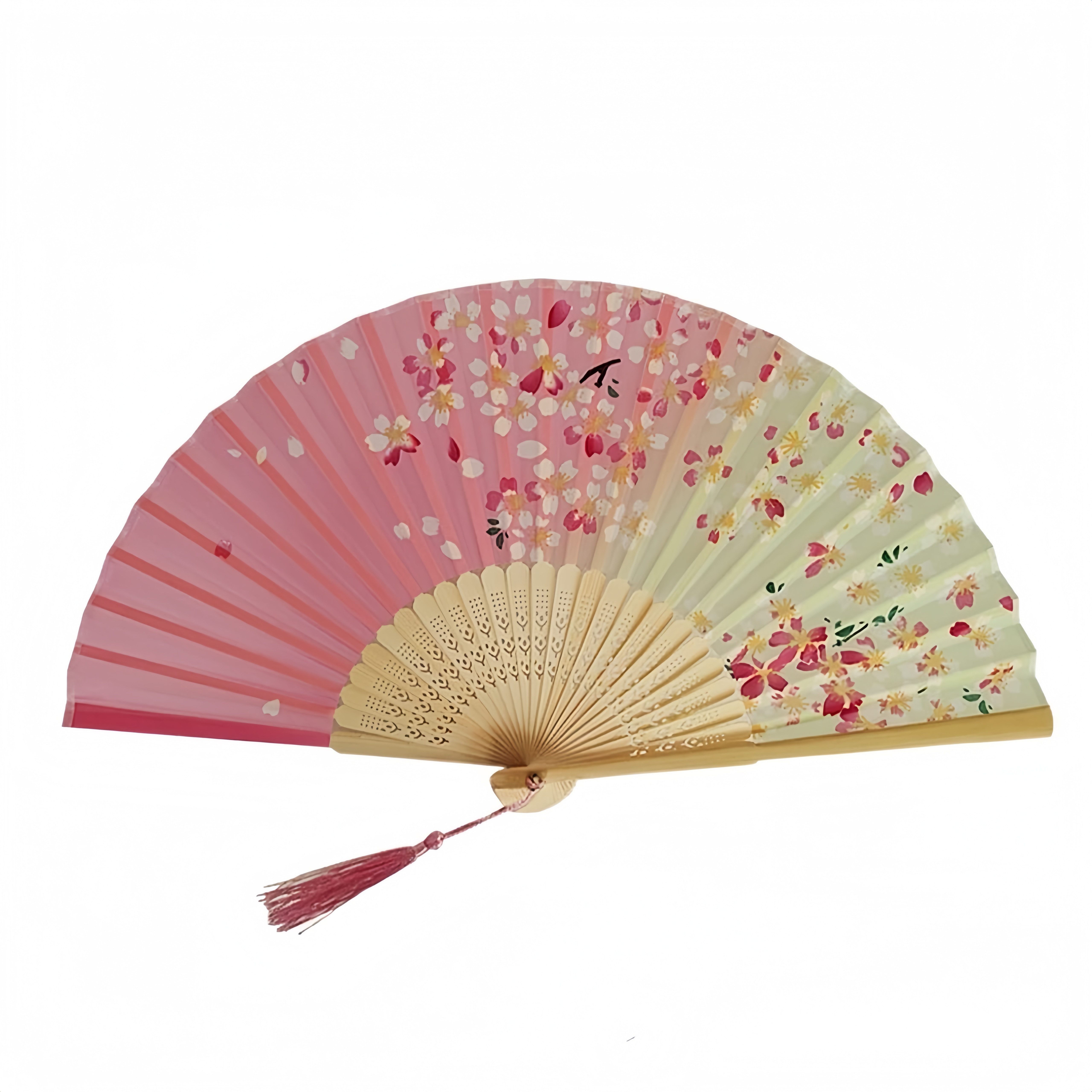 FOUORTUNATE-BEE Handfächer Faltfächer Holzgriff Tanzfächer Quaste Deko Damen Handfächer, Eleganter Handfächer für Hochzeit Party Tanz Deko Kinder Zimmer