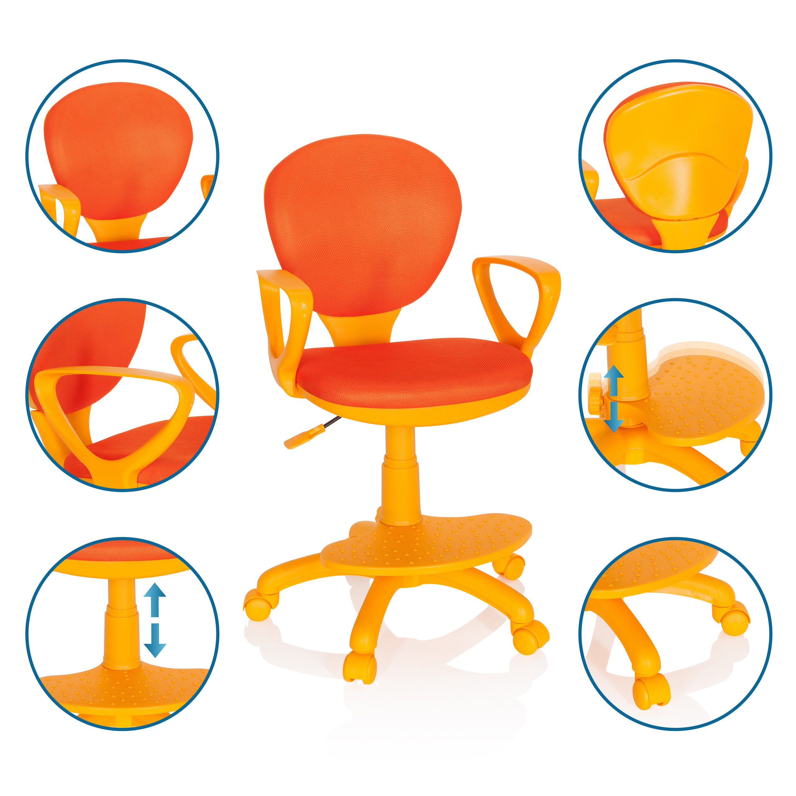 hjh OFFICE Drehstuhl Kinderdrehstuhl KID COLOUR Stoff mit Armlehnen (1 St), Kinder Bürostuhl mitwachsend, ergonomisch