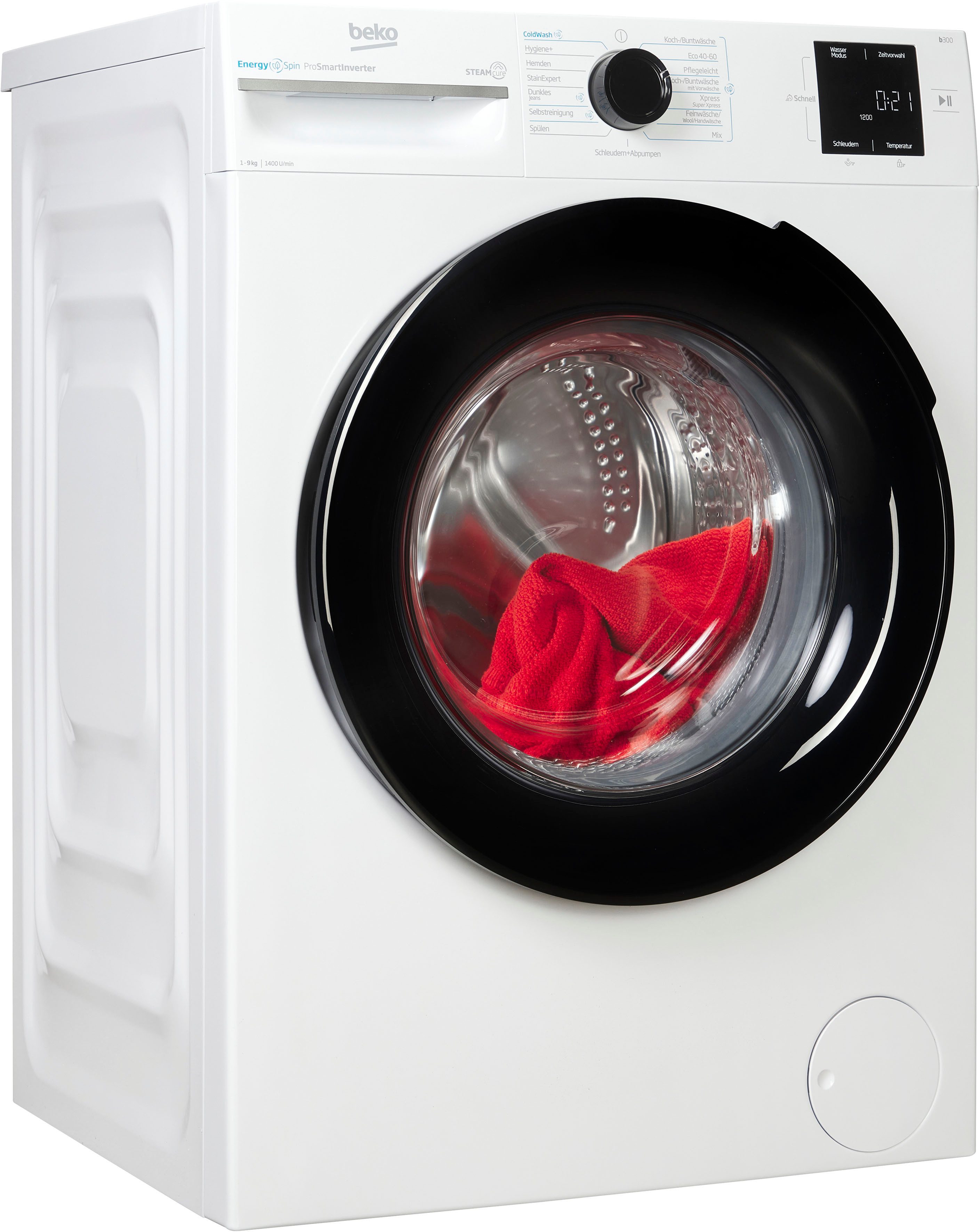 BEKO Waschmaschine BM3WFU3941X, 9 kg, 1400 U/min, Waschen mit EnergySpin: Bis zu 35 % Energie sparen – nicht nur in Eco