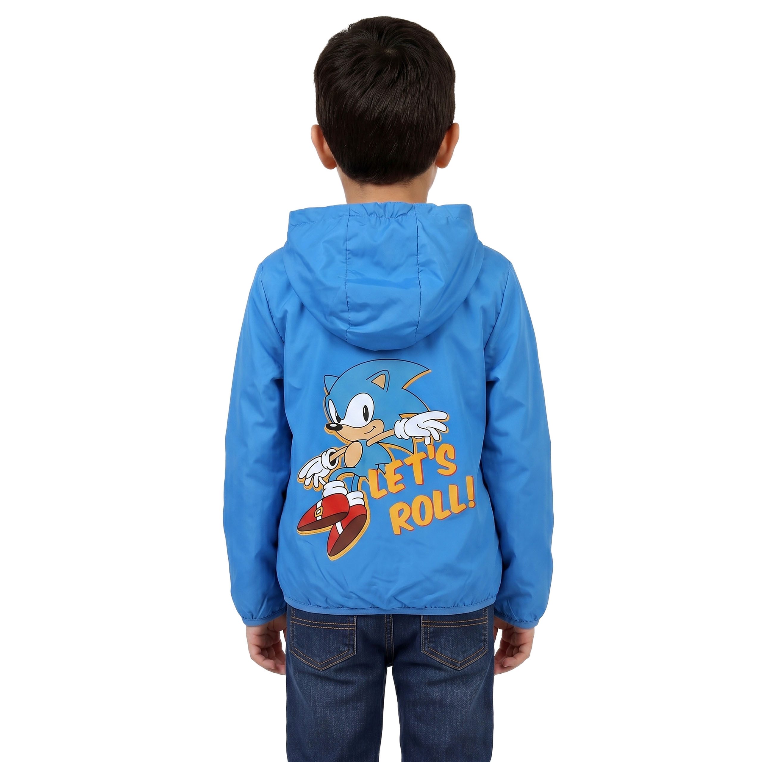 Sarcia.eu Sakko mit Kapuze Sonic Blaue Jungenjacke, WINDBREAKER mit Kapuze, MIT FLEECE GEFÜTTERT
