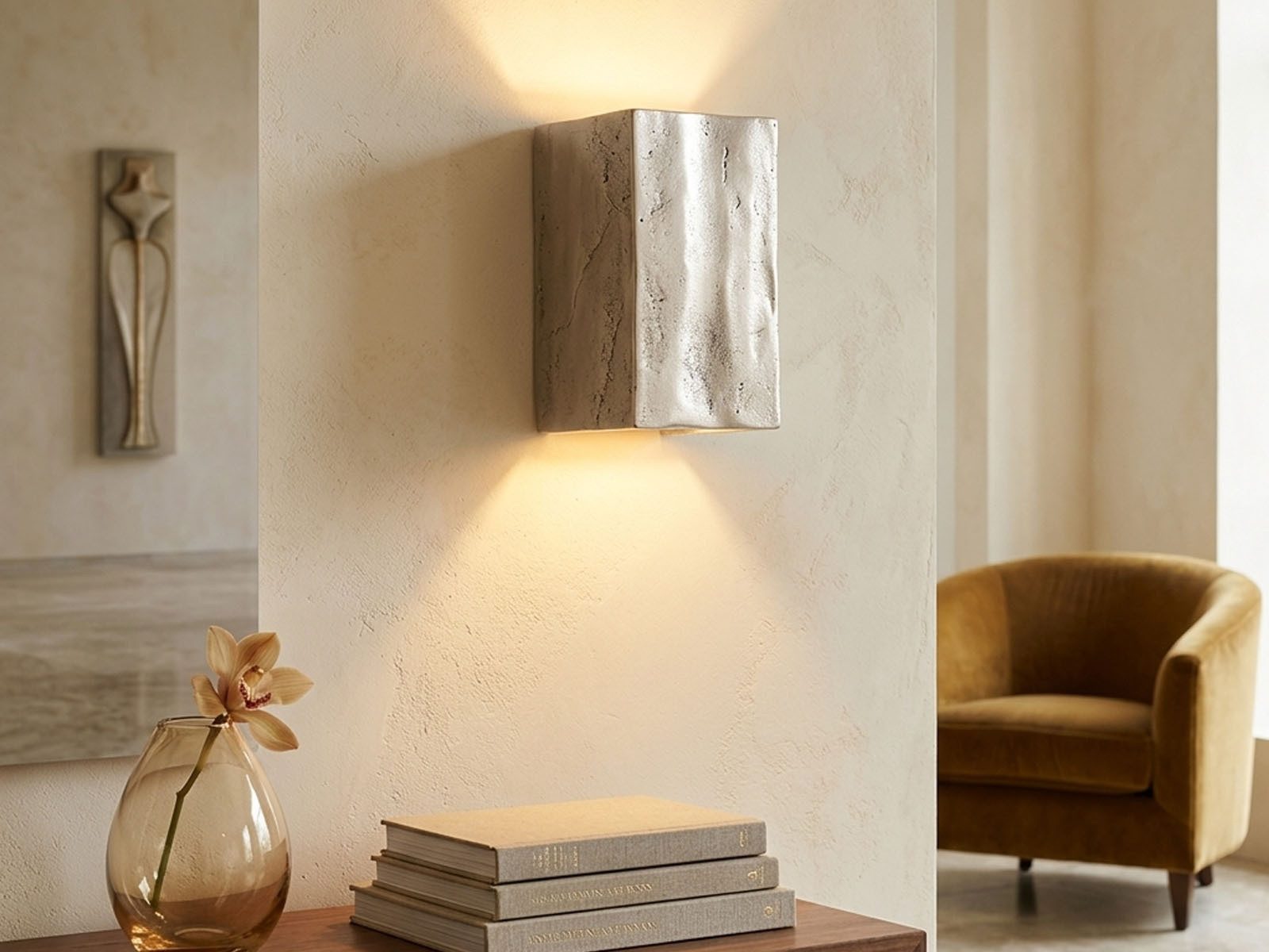 FISCHER & HONSEL LED Wandleuchte Up Down Metall Silber Antik, Breite 10cm, LED wechselbar, Warmweiß, Up Down modern, indirekte Wandbeleuchtung Innen, Wandlampe 10cm klein