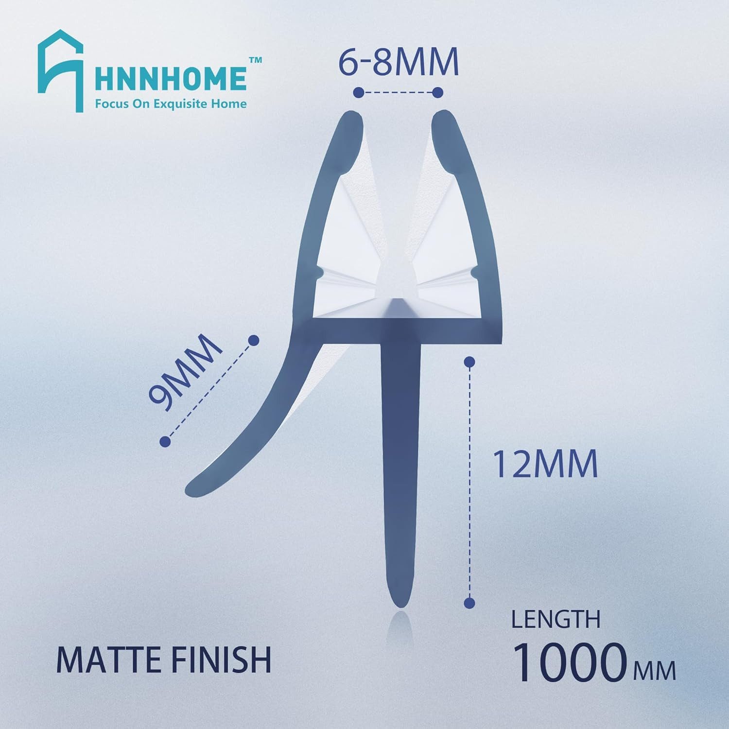 UE Stock Duschdichtung 2x1 Meter Duschtürdichtung Wasserabweiser Ersatzdichtung 6-8 mm, L: 100 cm, Einfache Installation