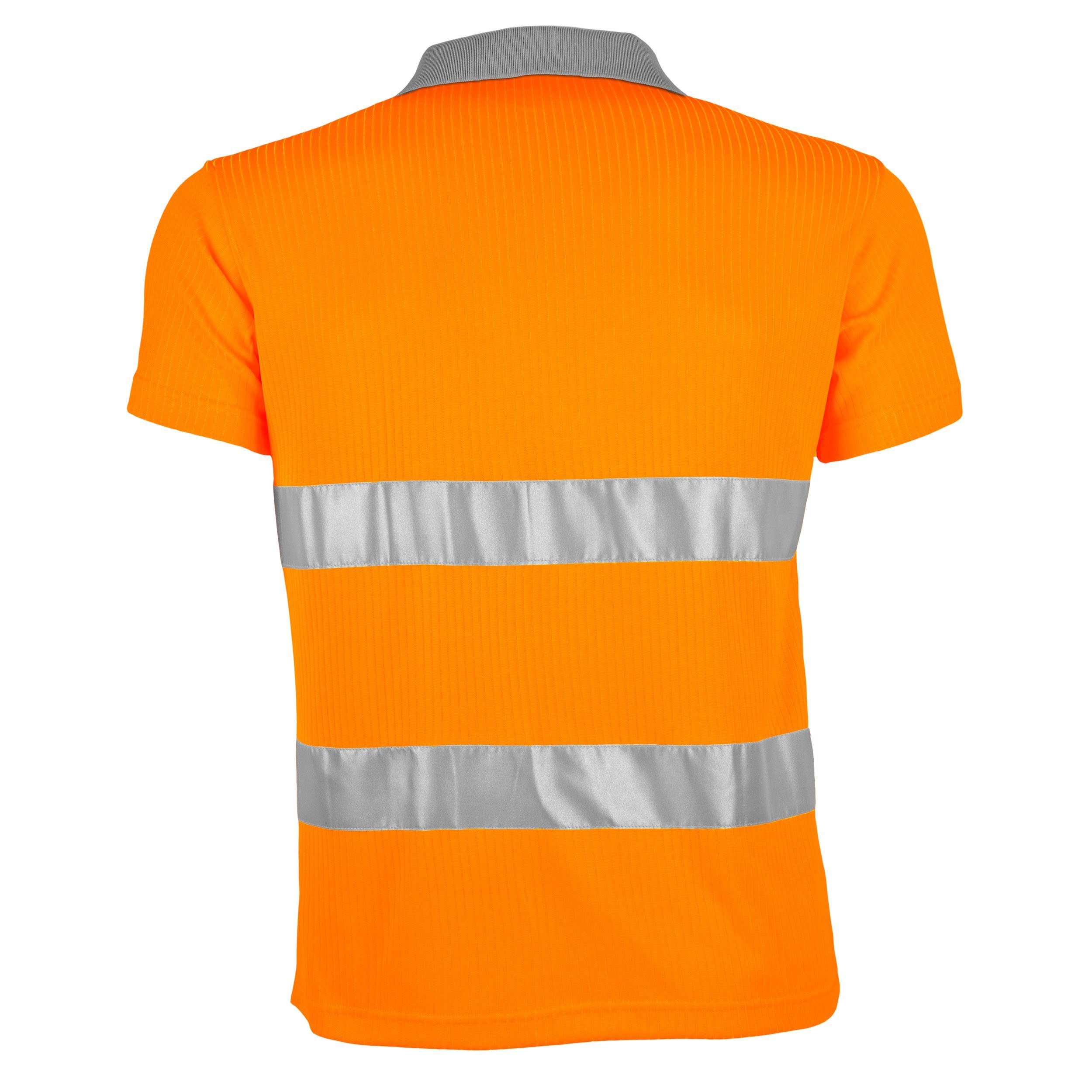 warnorange signal Poloshirt für WORKWEAR QUALITY PROfessionals Warnschutz-Arbeitsshirt QUALITEX HIGH