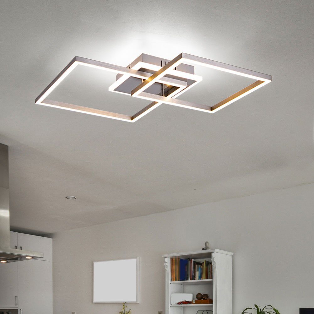 Warmweiß, LED-Leuchtmittel Deckenleuchte Wohnzimmer fest Deckenleuchte, LED Deckenlampe verbaut, Designleuchte weiß etc-shop LED