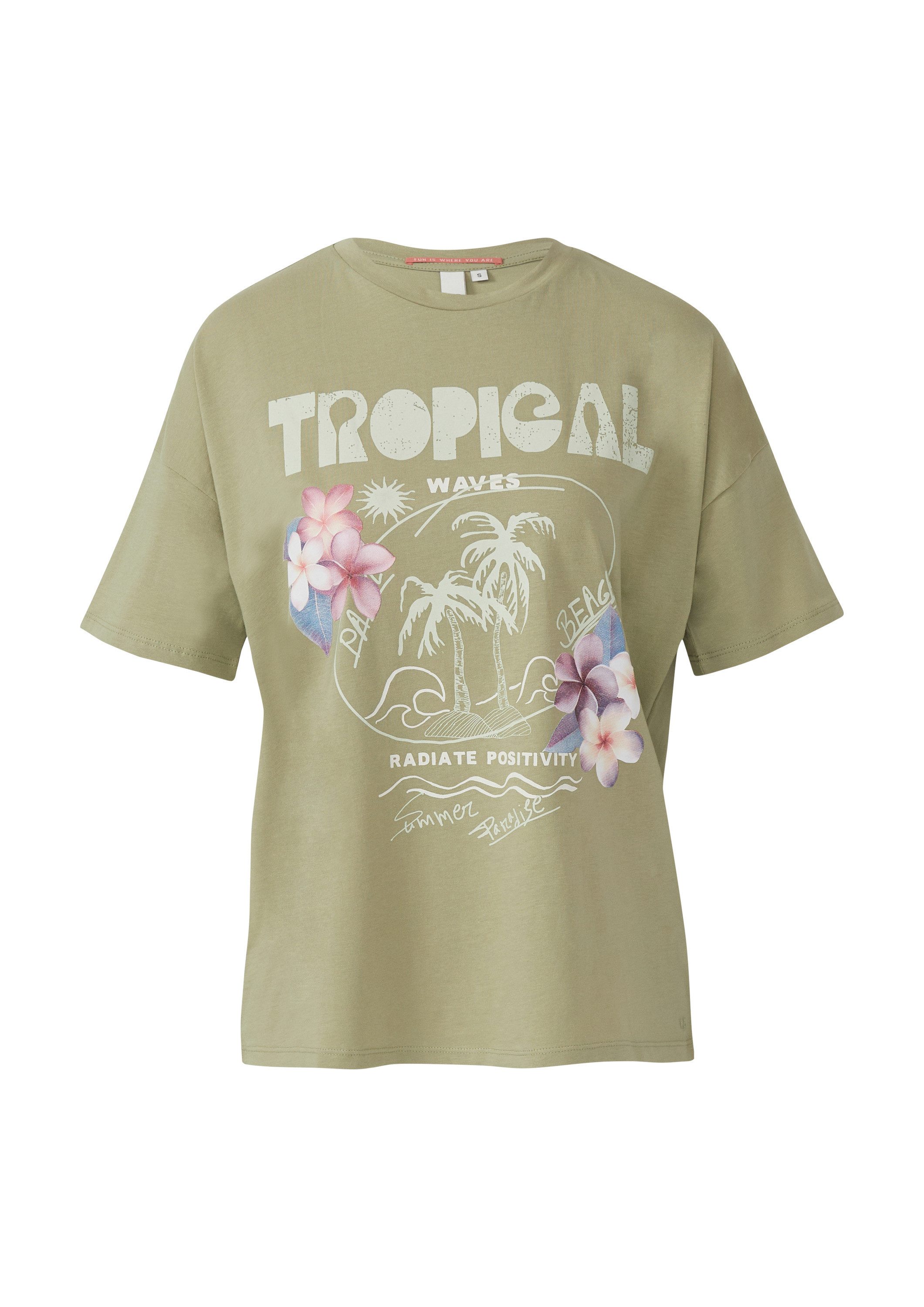 QS Kurzarmshirt T-Shirt Lässiges T-Shirt mit günstig online kaufen