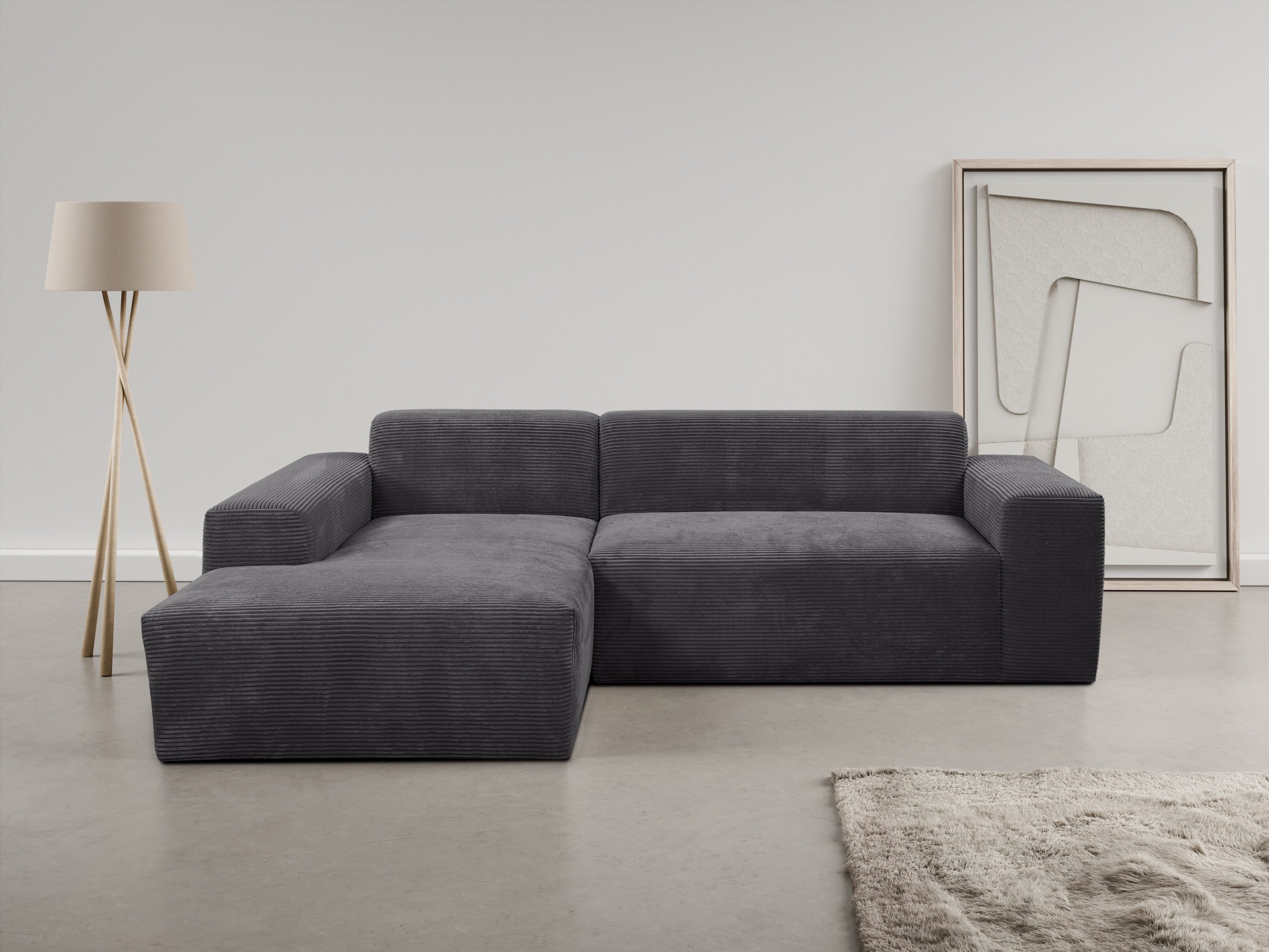 WERK2 Ecksofa "Zeus-L modern & zeitlos, Breite 253 cm, bequemes Sofa" Curvy günstig online kaufen