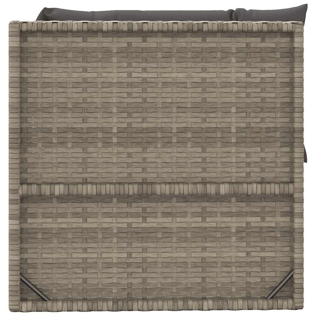 vidaXL Sofaelement Garten-Ecksofa mit Kissen Grau Poly Rattan (1 St)