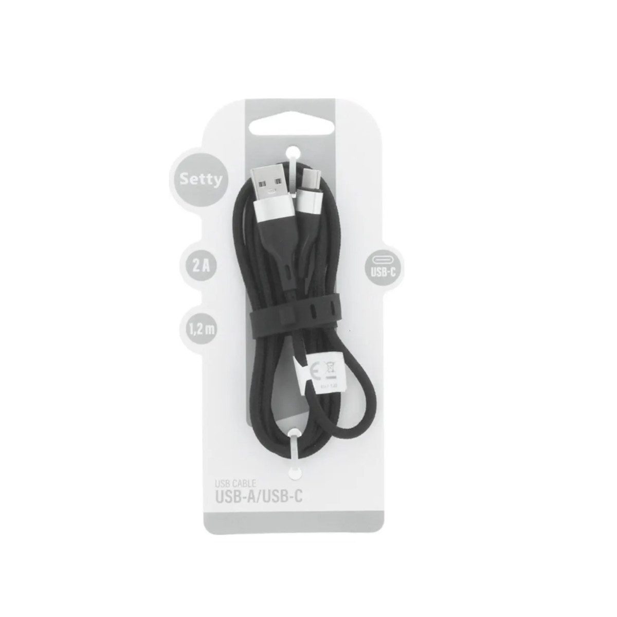 Setty KNA-C-1.221 USB-Kabel, USB Typ A • USB-C, (120 cm), Laden und Datenübertragung mit bis zu 10 W