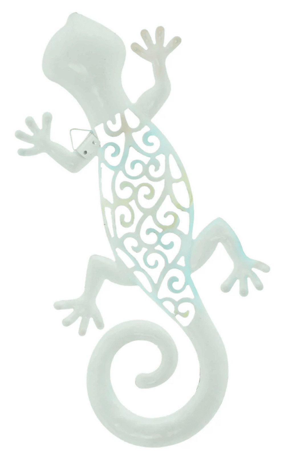 Home-trends24.de Tierfigur Gecko Regenbogenfarbe Metall Figur Wand Deko Terrasse Garten