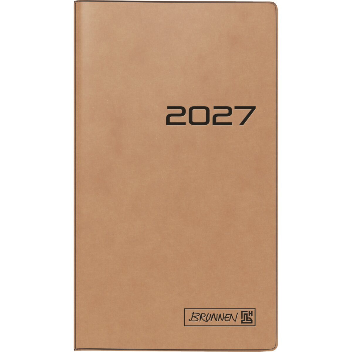 BRUNNEN Taschenkalender Taschenkalender 758 8,7x15,3cm 1 Woche/Seite Karton braun 2027