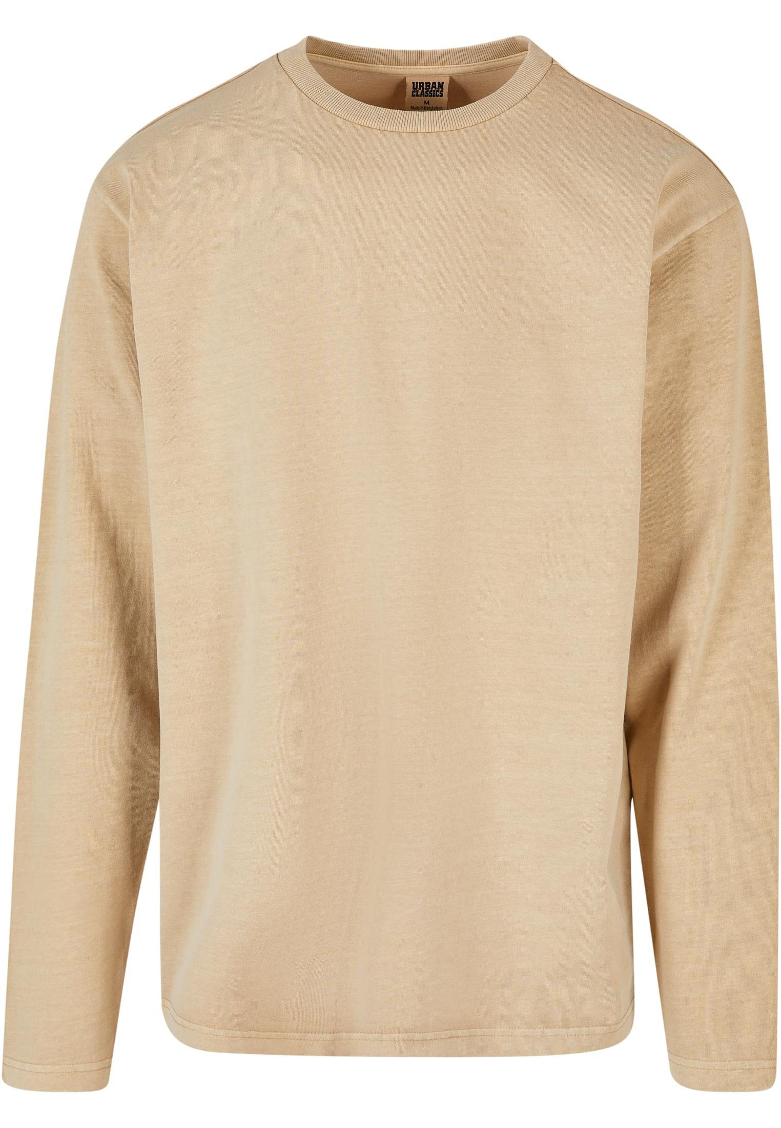 URBAN CLASSICS T-Shirt Herren Heavy Oversized Garment Dye Longsleeve (1-tlg) unionbeige