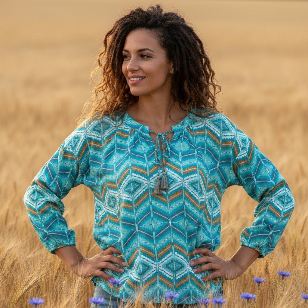 Guru-Shop Longbluse Blusentunika, Langarmbluse, plus size.. Boho, Ethno Sty günstig online kaufen