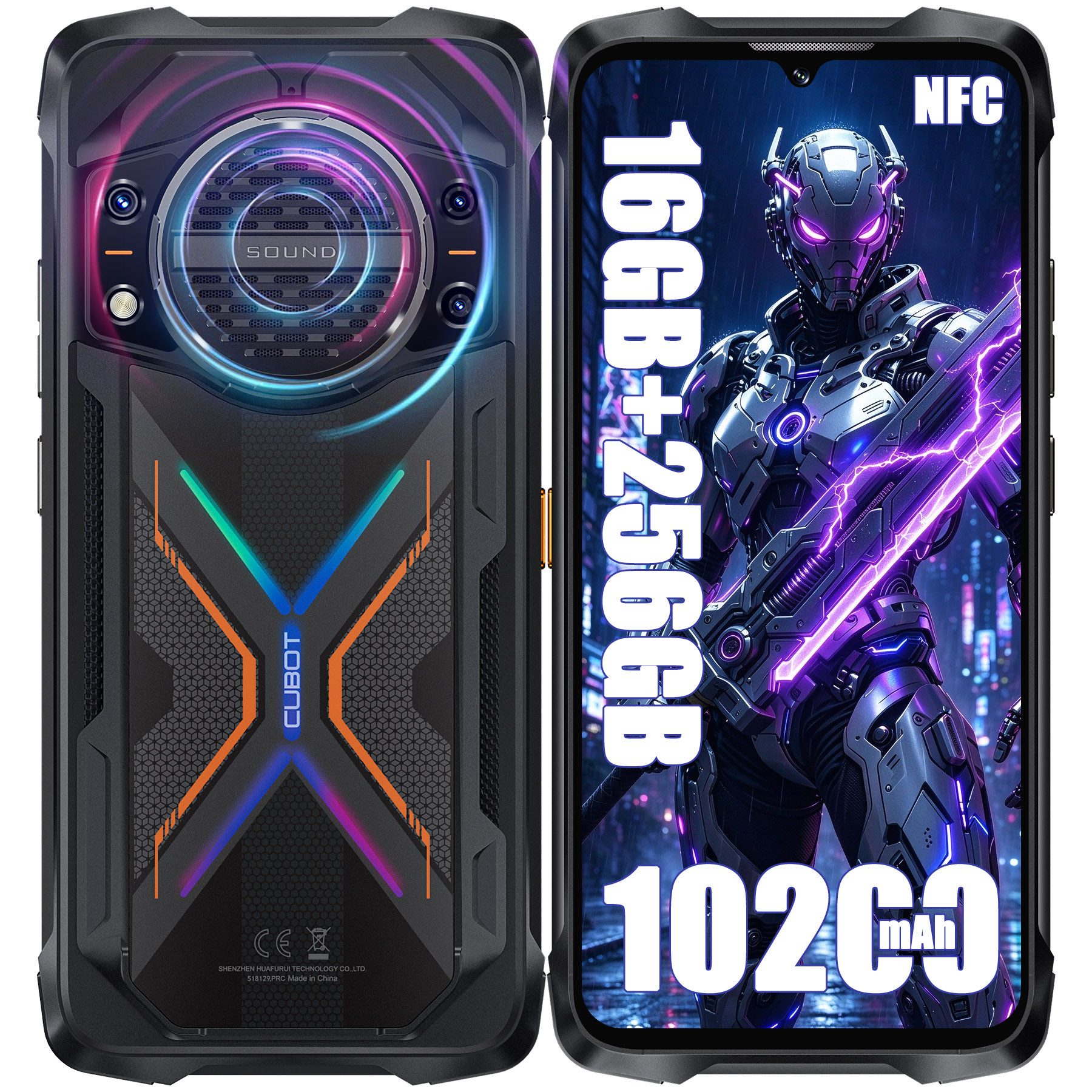 Cubot KingKong Power 3 4G Outdoor Smartphone (17,06 cm/6.72 Zoll, 256 GB Speicherplatz, 100 MP Kamera, 6,72'' FHD+ Display, 10200mAh, IP68/IP69K, Dual SIM 4G, NFC, GPS)