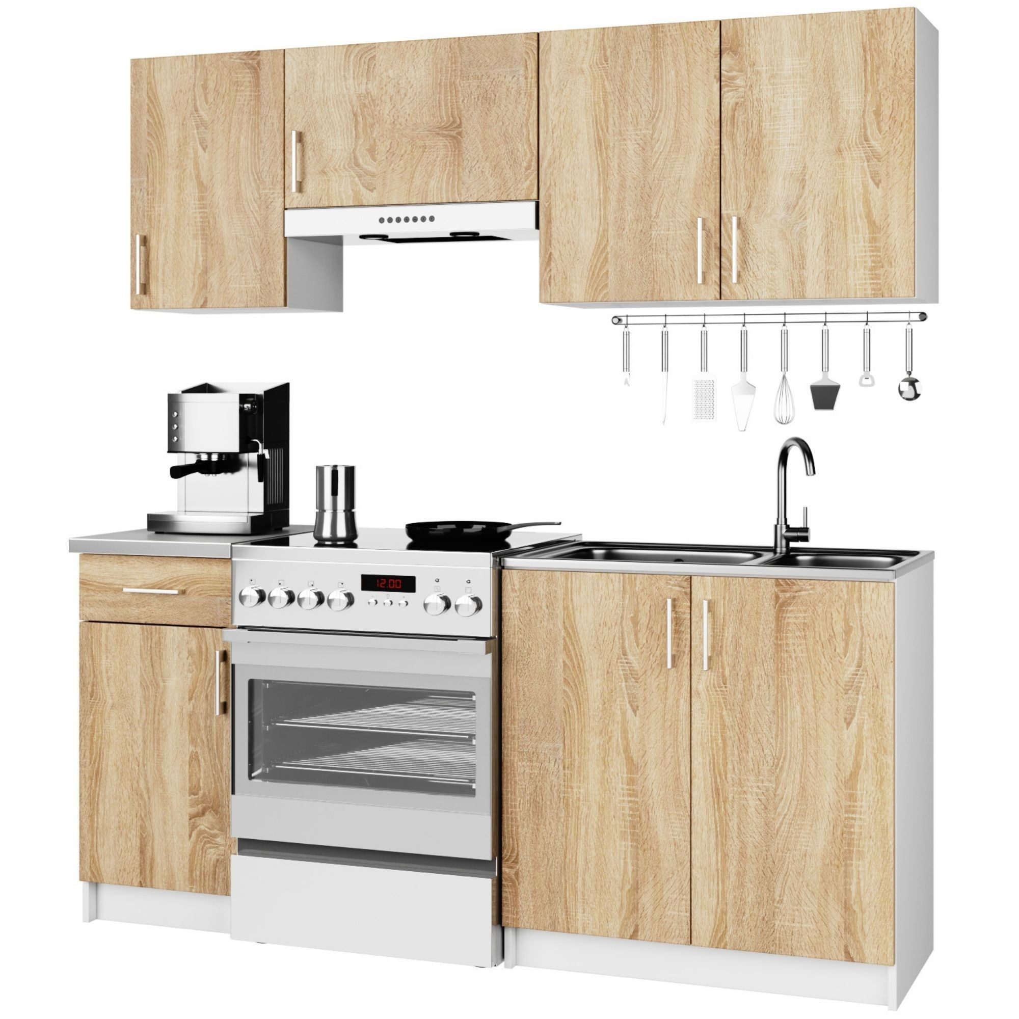 Raumhirsch Furniture Küchenzeile Hochglanz Küchenblock - Modulare Gestaltung - Küchenmöbel Set, Küchenzeile, modernes Design, pflegeleicht, Modularität, Stauraum