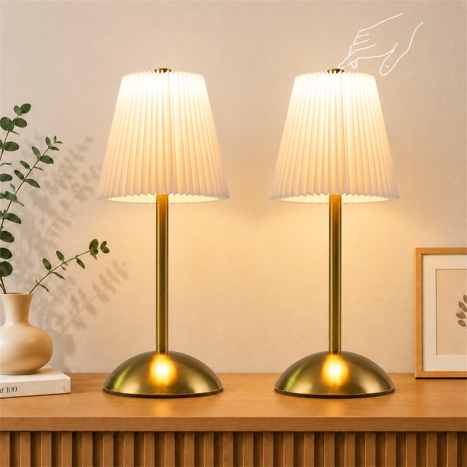 Nettlife LED Tischleuchte Nachttischleuchte 2er Stoff Schwarz/Grün/Weiß/Orange/Graublau, 3 Lichtfarben, Schlafzimmer Wohnzimmer Arbeitszimmer Büros Eingangsbereiche