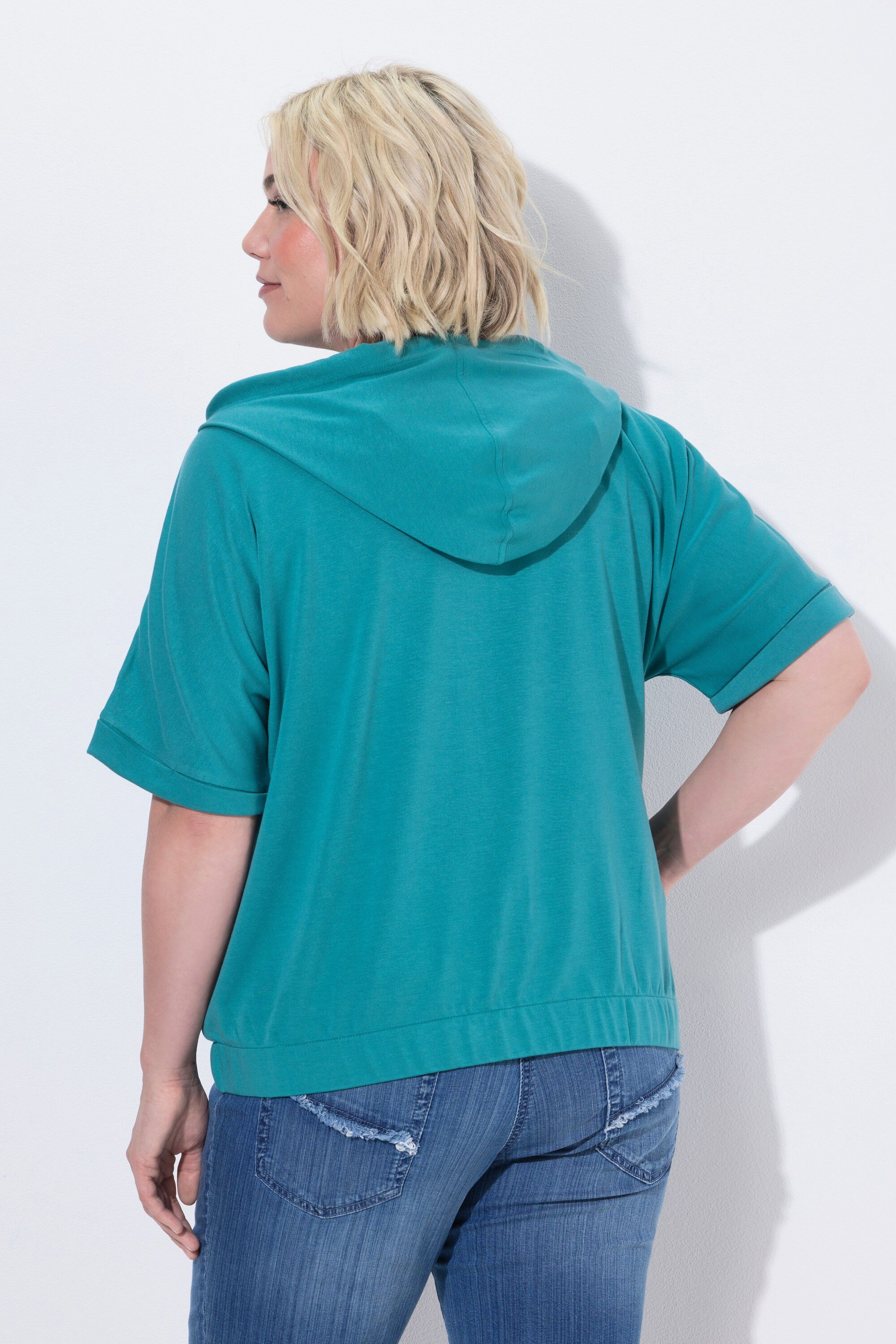 Ulla Popken Sweatjacke Hoodie-Jacke Oversized Kapuze elastischer Saum – Bild 3 von 4
