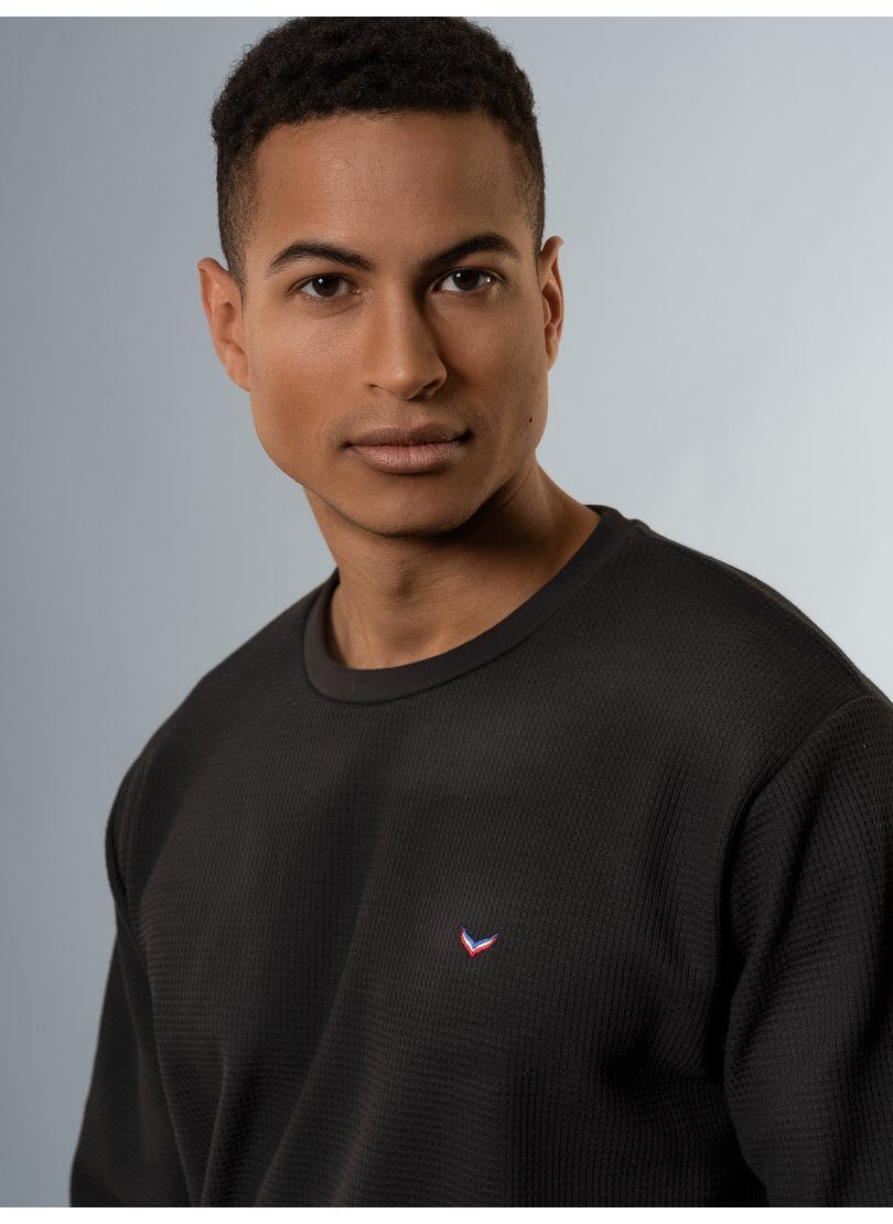 Trigema Sweatshirt TRIGEMA Sweatshirt in Waffeloptik