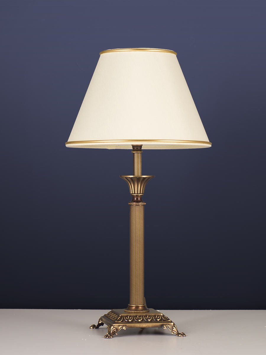 Helios Leuchten Tischleuchte Tischlampe Messing antik günstig online kaufen