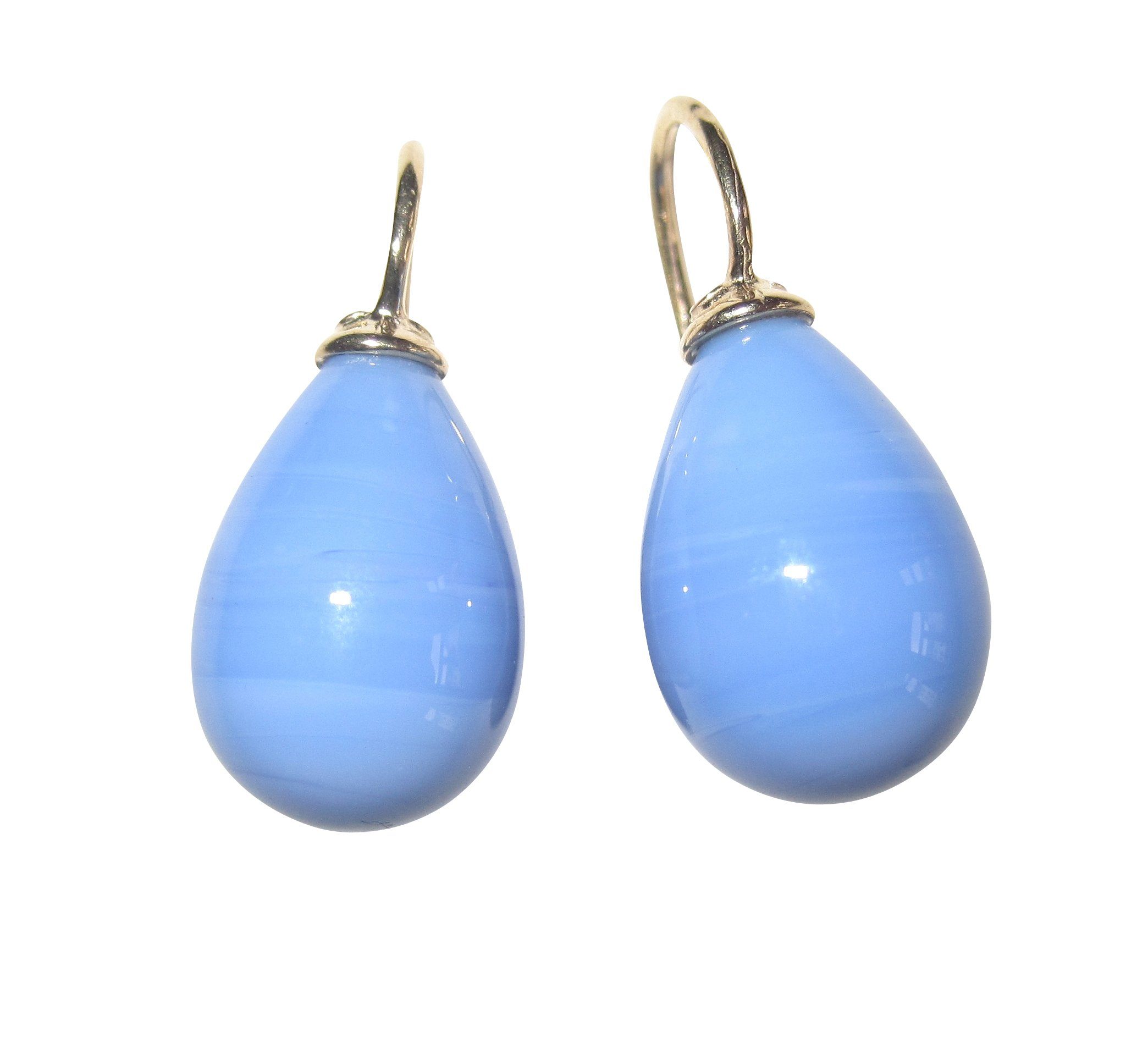 Paar Ohrhänger Lea jeansblau gold-platt. trendiger Modeschmuck