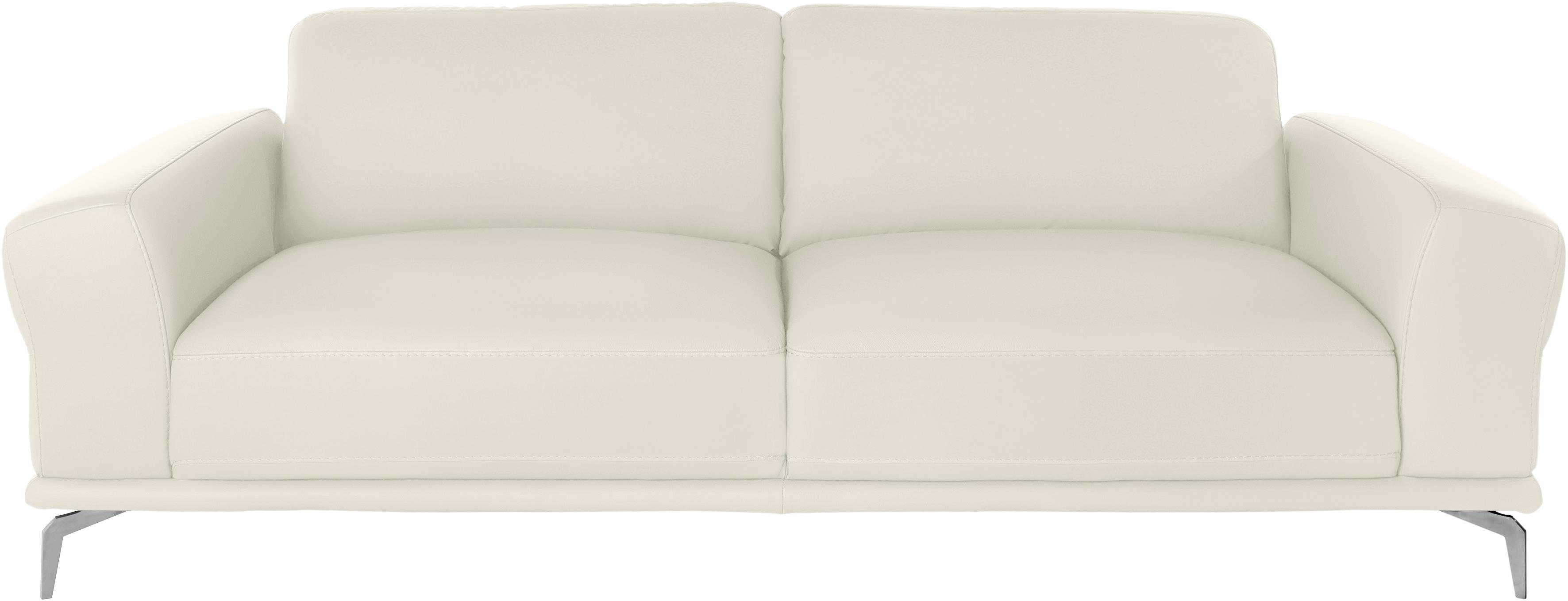 W.SCHILLIG 2,5-Sitzer montanaa bequem, Federkernunterfederung, elegant & edel, mit Metallfüßen in Chrom glänzend, Breite 232 cm