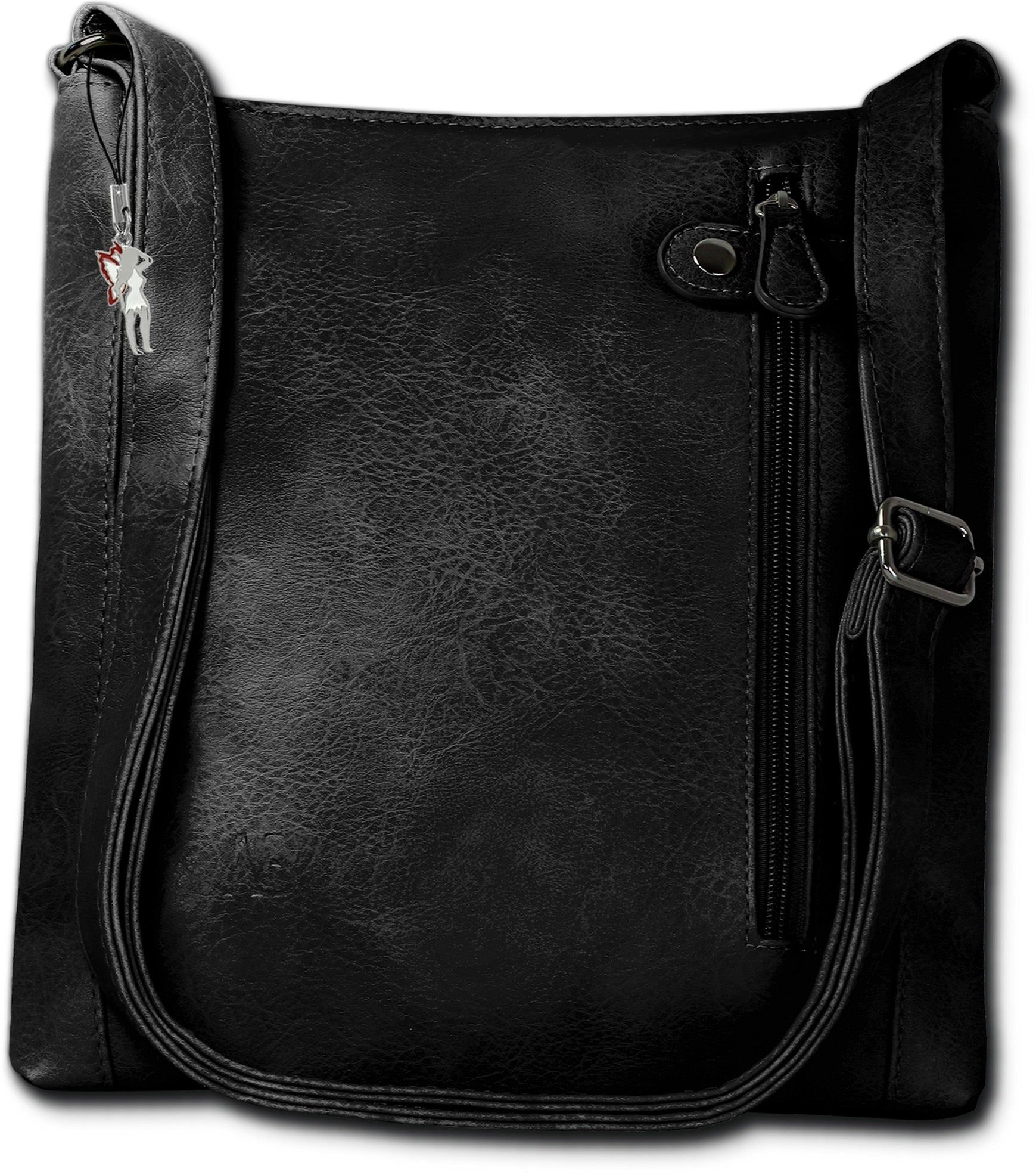 New Bags Umhängetasche NewBags Umhängetasche Handtasche black, Damen  Handtasche, Umhängetasche schwarz, Größe ca. 27,5cm, halbrund