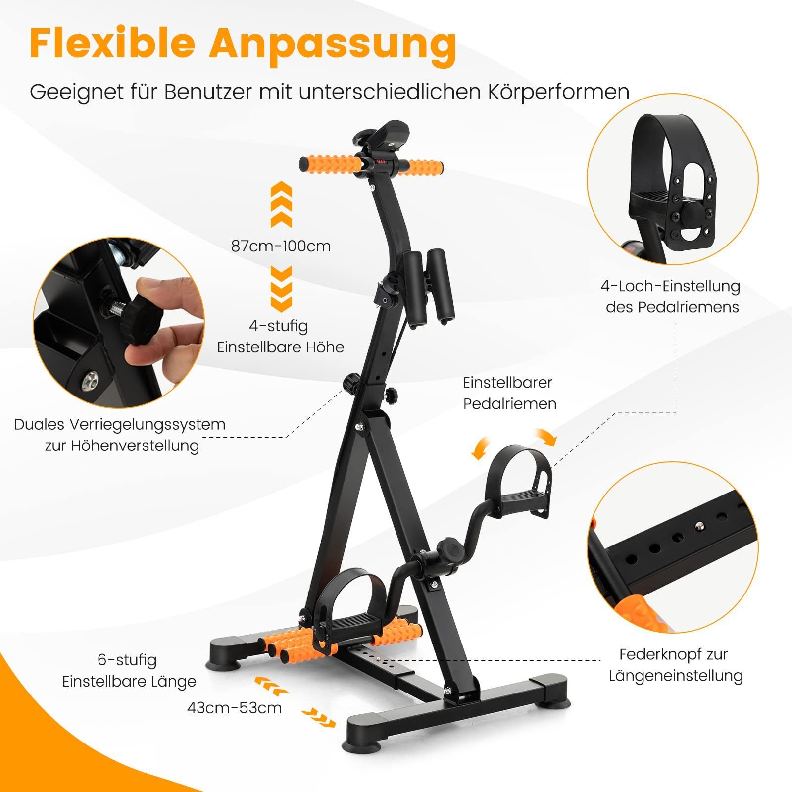 COSTWAY Heimtrainer Fitnessbike, verstellbar mit LCD