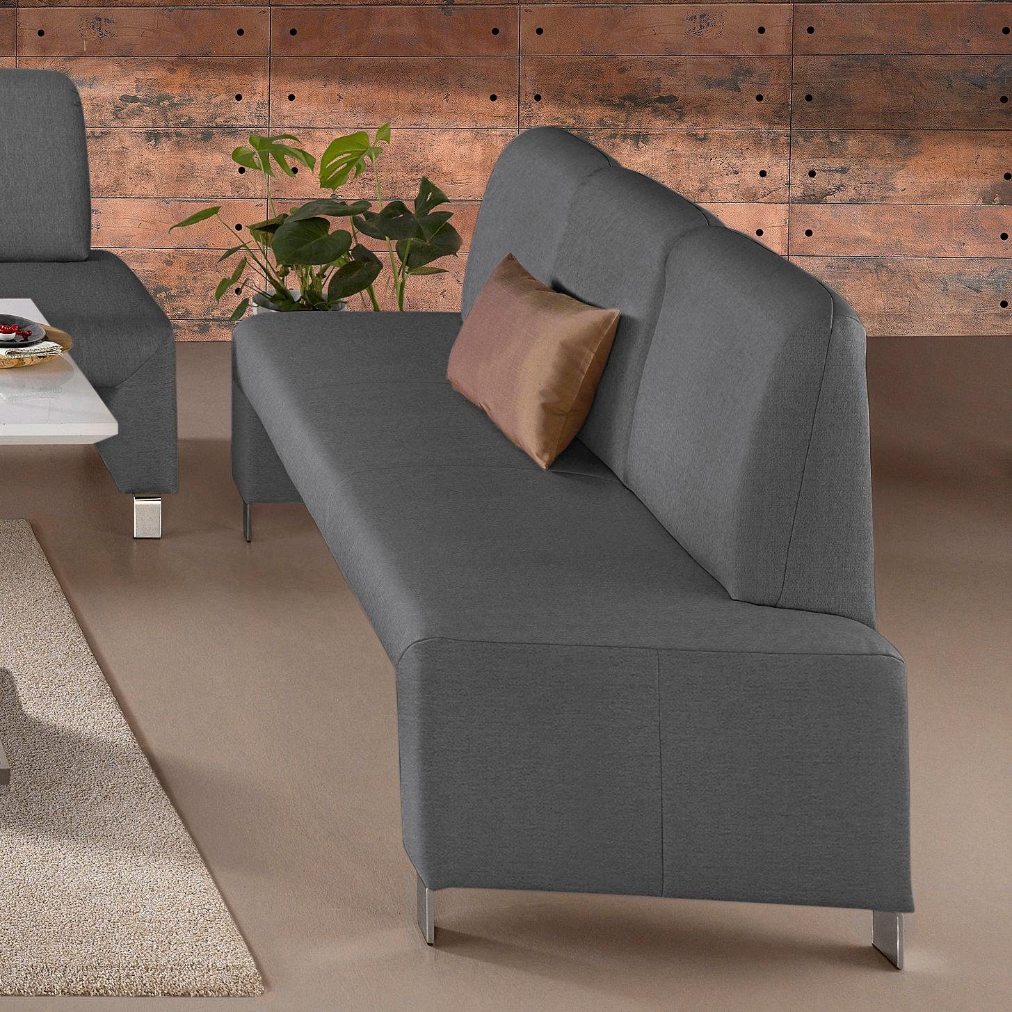 exxpo - sofa fashion Polsterbank Intenso, Sitzbank, Breite 182 cm, wahlweise in Leder oder Textil, hohe Bodenfreiheit, frei im Raum stellbar, hoher Sitzkomfort