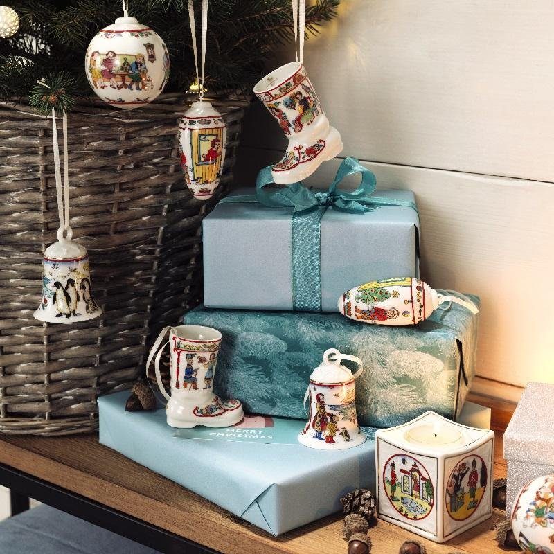 Hutschenreuther Christbaumschmuck Jahresartikel Weihnachten 2022 Weihnachtsgeschirr, Jahresglocke, Weihnachtsglocke, Christbaumglocke 7 cm