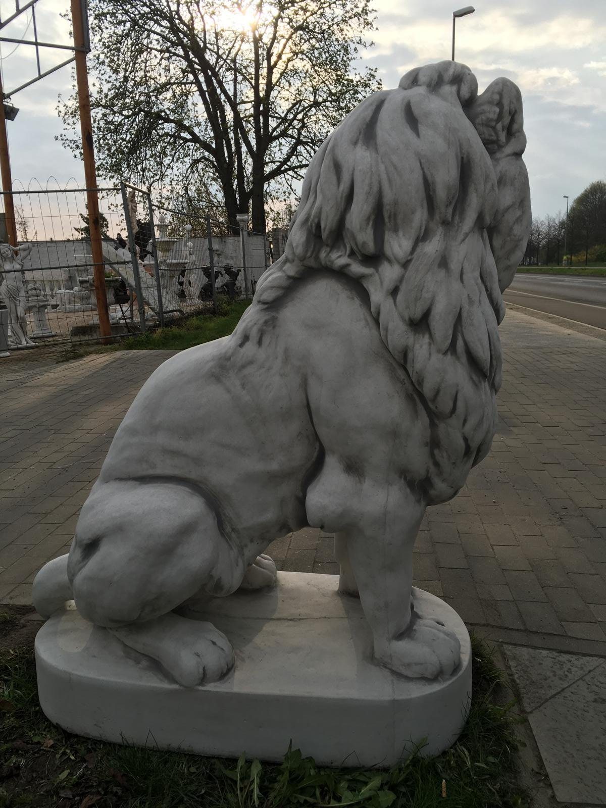 XXXL Wohndesign Antikes Löwen Torwächter Löwe Steinskulpt Gartenfigur Steinfigur Tierfigur Türwächter