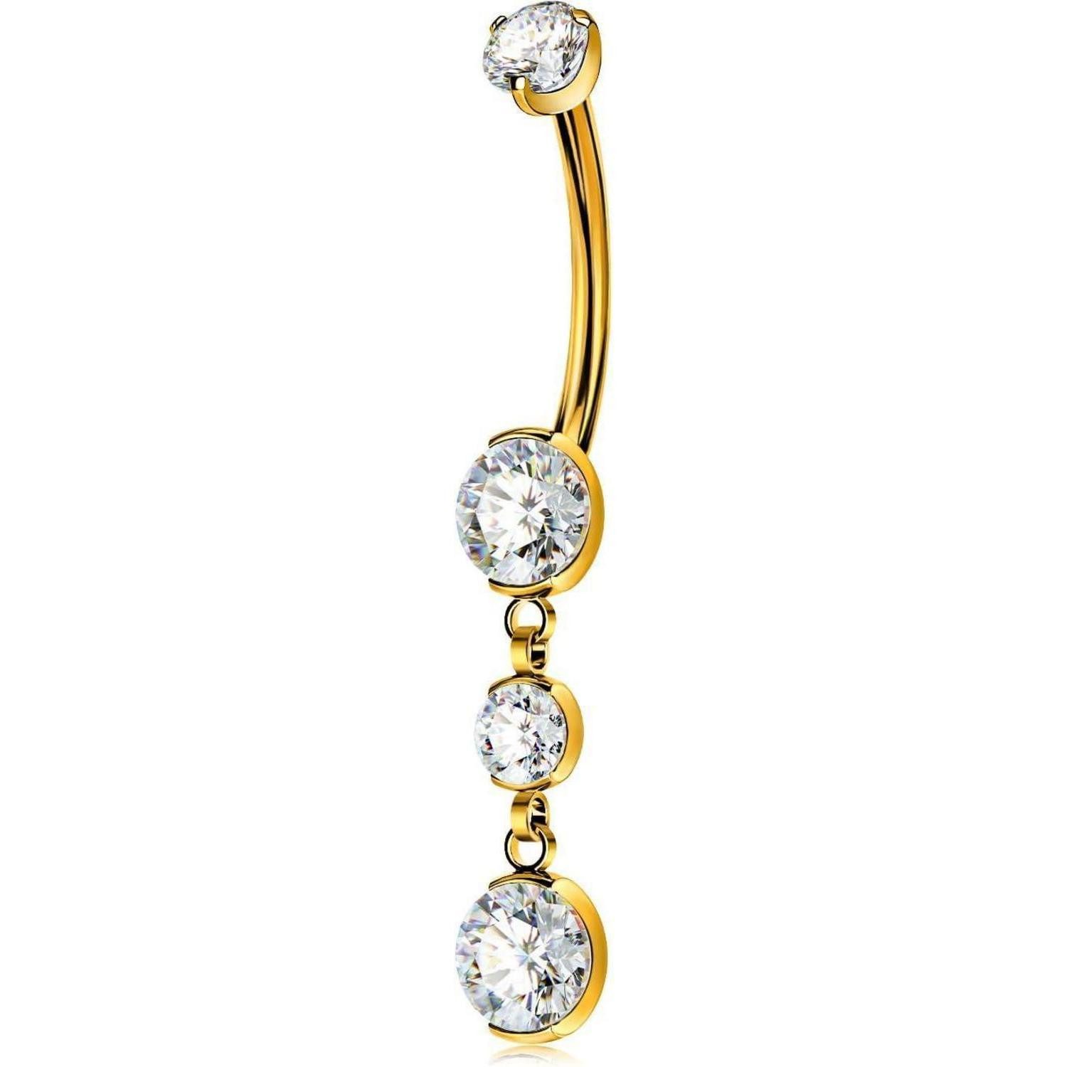 Bauchnabelpiercing Internally Titanium 14G Belly Button Bars Gold Dangle Navel Piercing