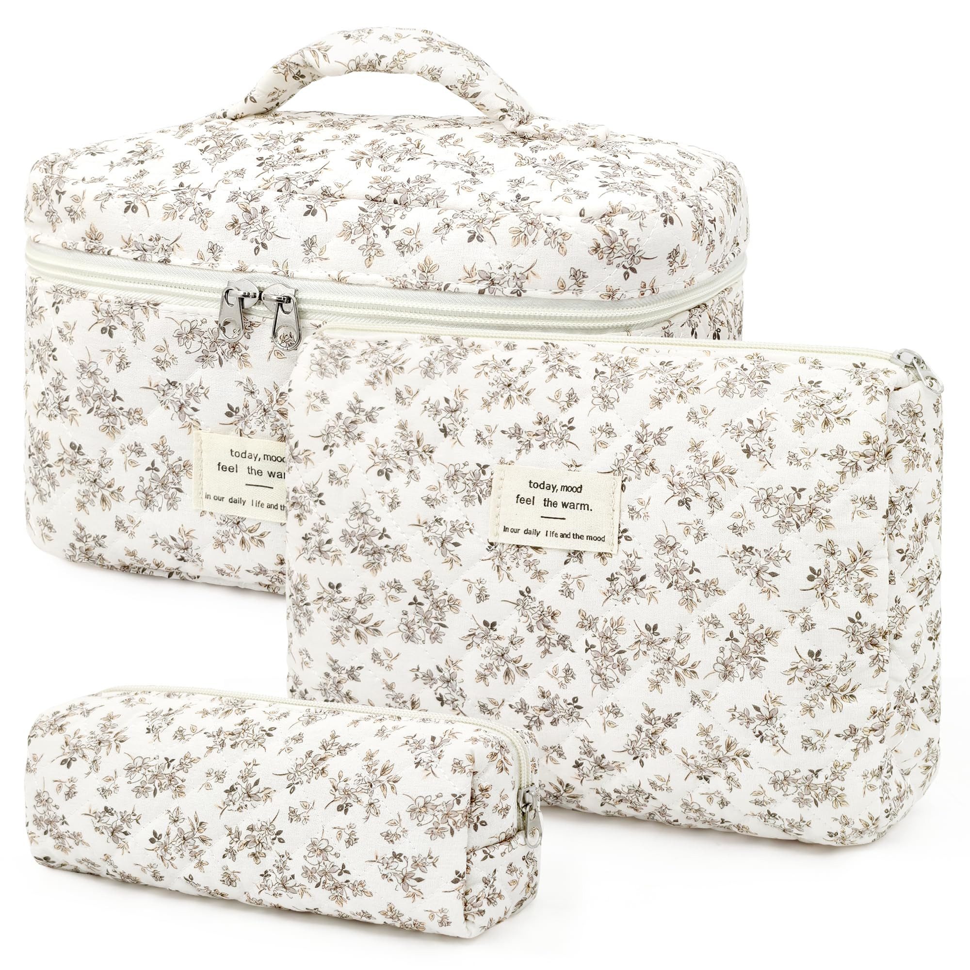 FOUORTUNATE-BEE Kosmetiktasche Kosmetiktaschen 3er Set Damen, Kulturtasche in 3 Größen, Reiseetui für Make-up, Pflege, Schmuck, Pinsel und Kleinteile